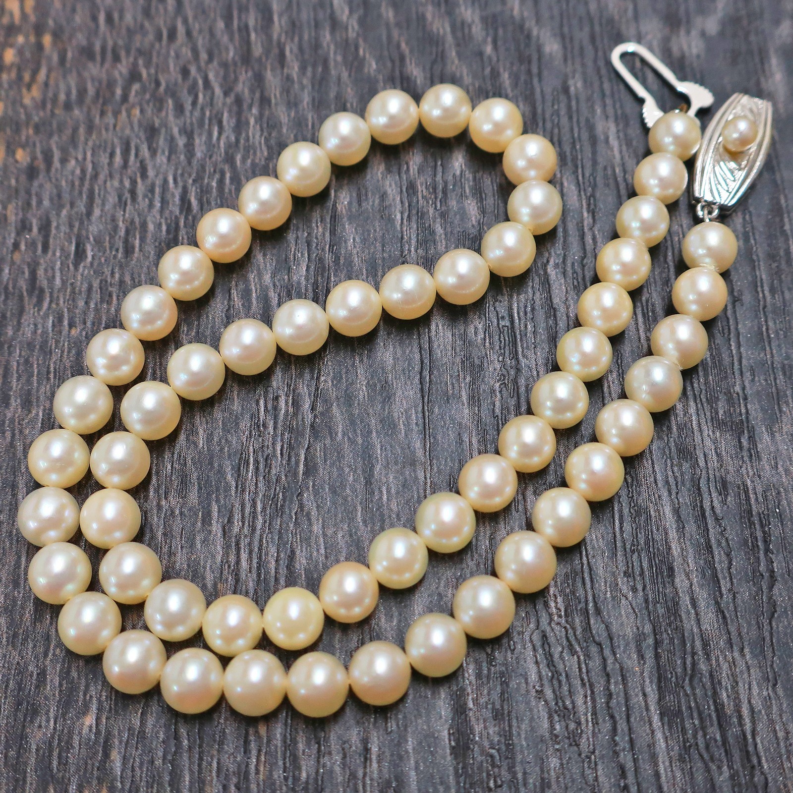 MIKIMOTO Pearl Chain Necklace Pendant Silver Clasp #1099c Rise-on