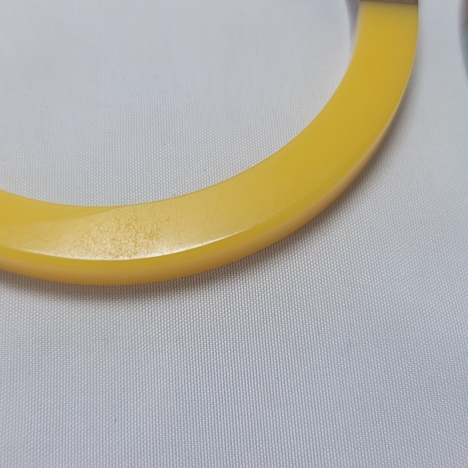 A Yellow and Green Lucite Resin & Wood Bangle Bracelet Set Modern Boho Jewelry