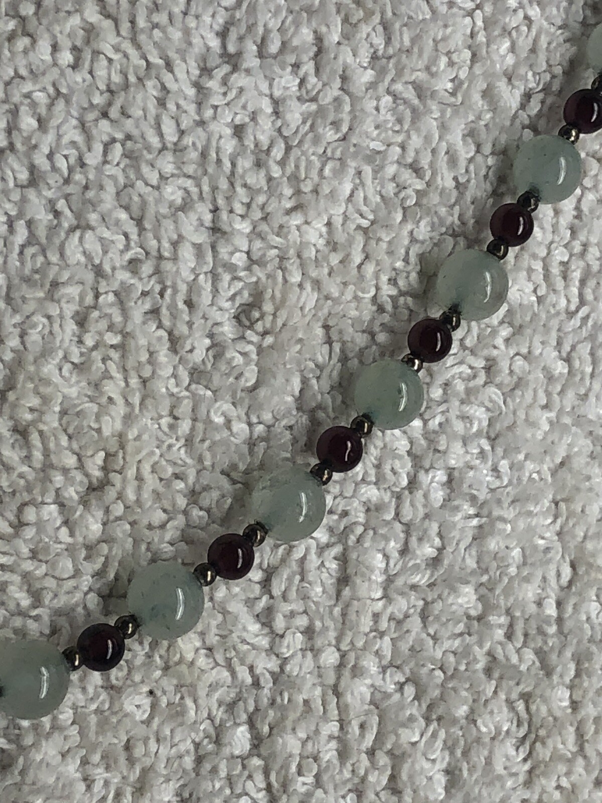 Vintage Jade Amethyst Necklace. Excellent Estate Auction Find 18”
