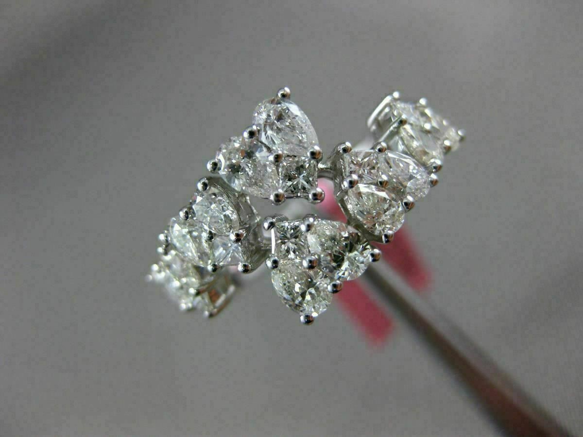 ESTATE WIDE 1.53CT DIAMOND 18KT WHITE GOLD 3D CRISS CROSS MULTI HEART LOVE RING