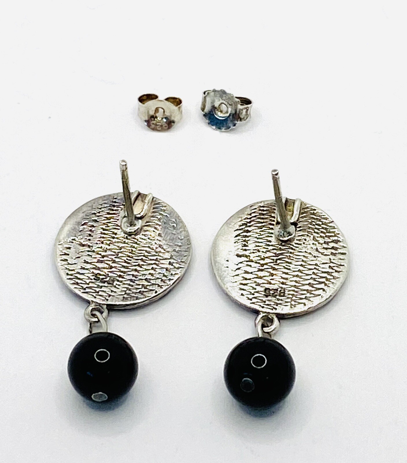 925 Earrings Dangles Geometric Art Deco Vintage Pierced 6.69g