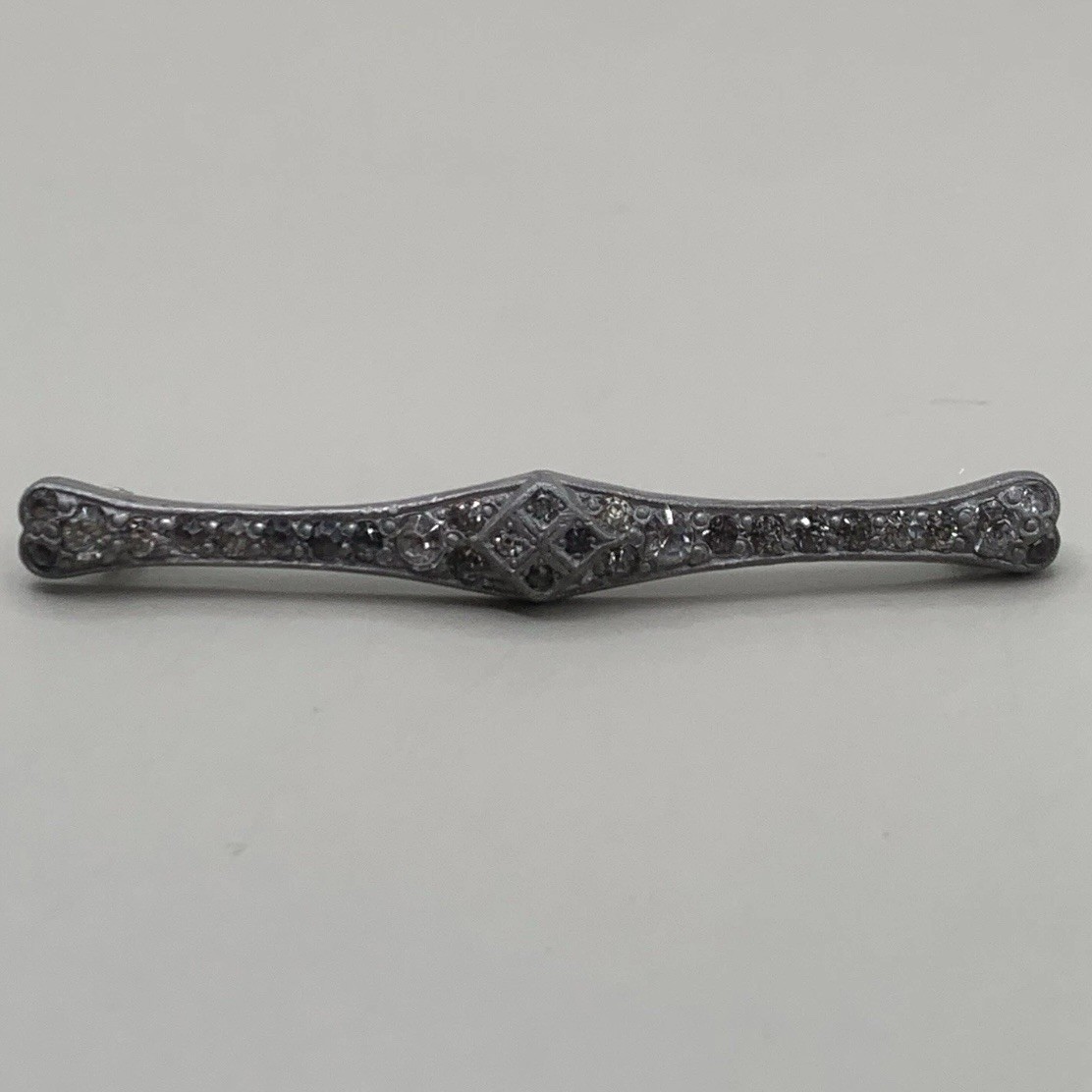 Antique Art Deco Fishson Silverite Rhinestone Bar Brooch 1920s