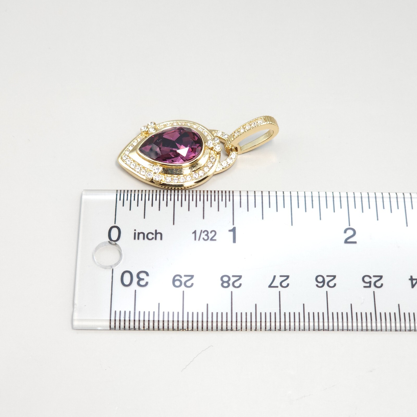 Pendant Lot Of 3 Purple Yellow green white clear rhinestone pendants Gold tone