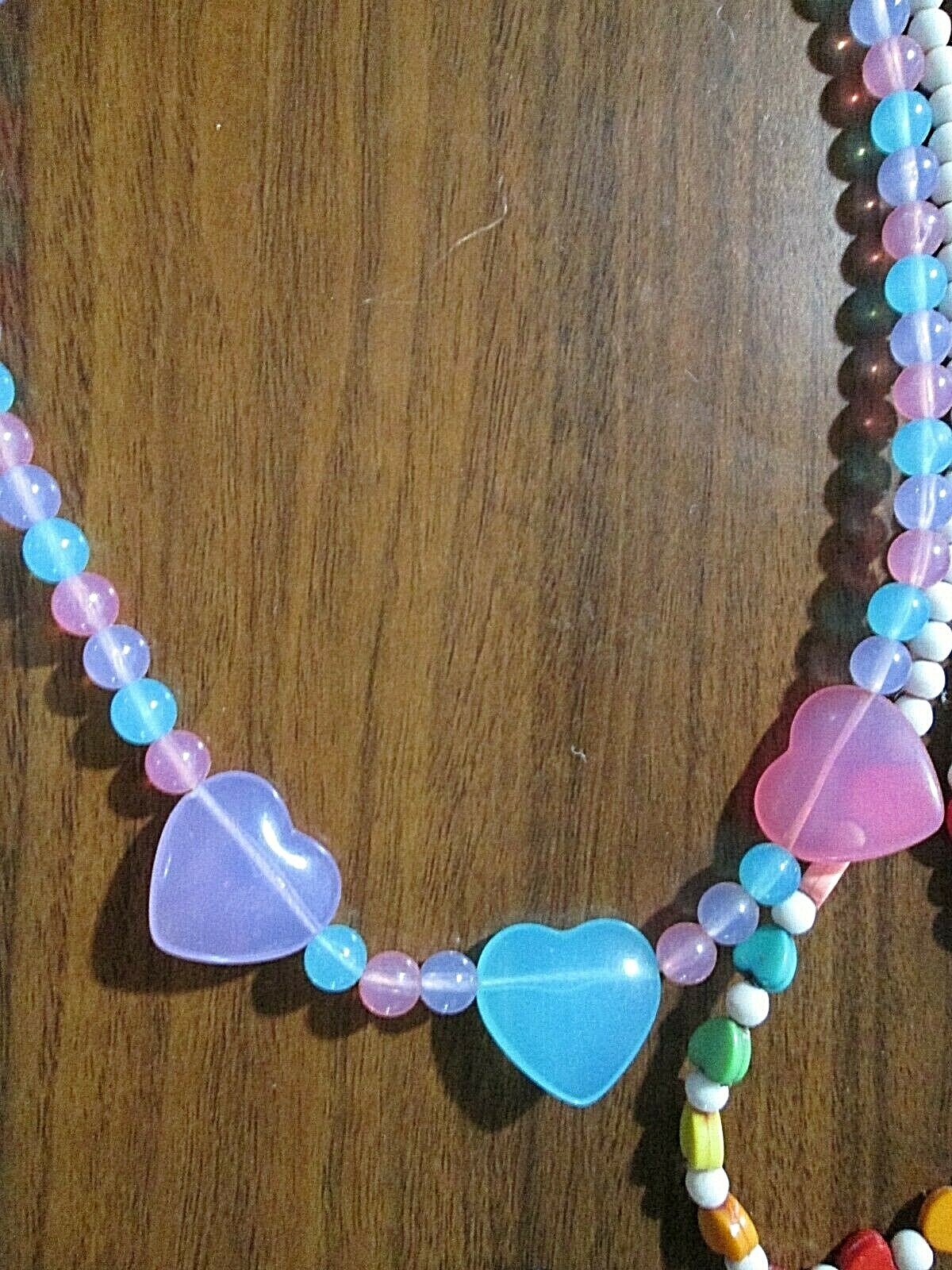3 Great Colorful Kids Necklaces about 14.5″- 15.5″ long 1 can be headband,longer