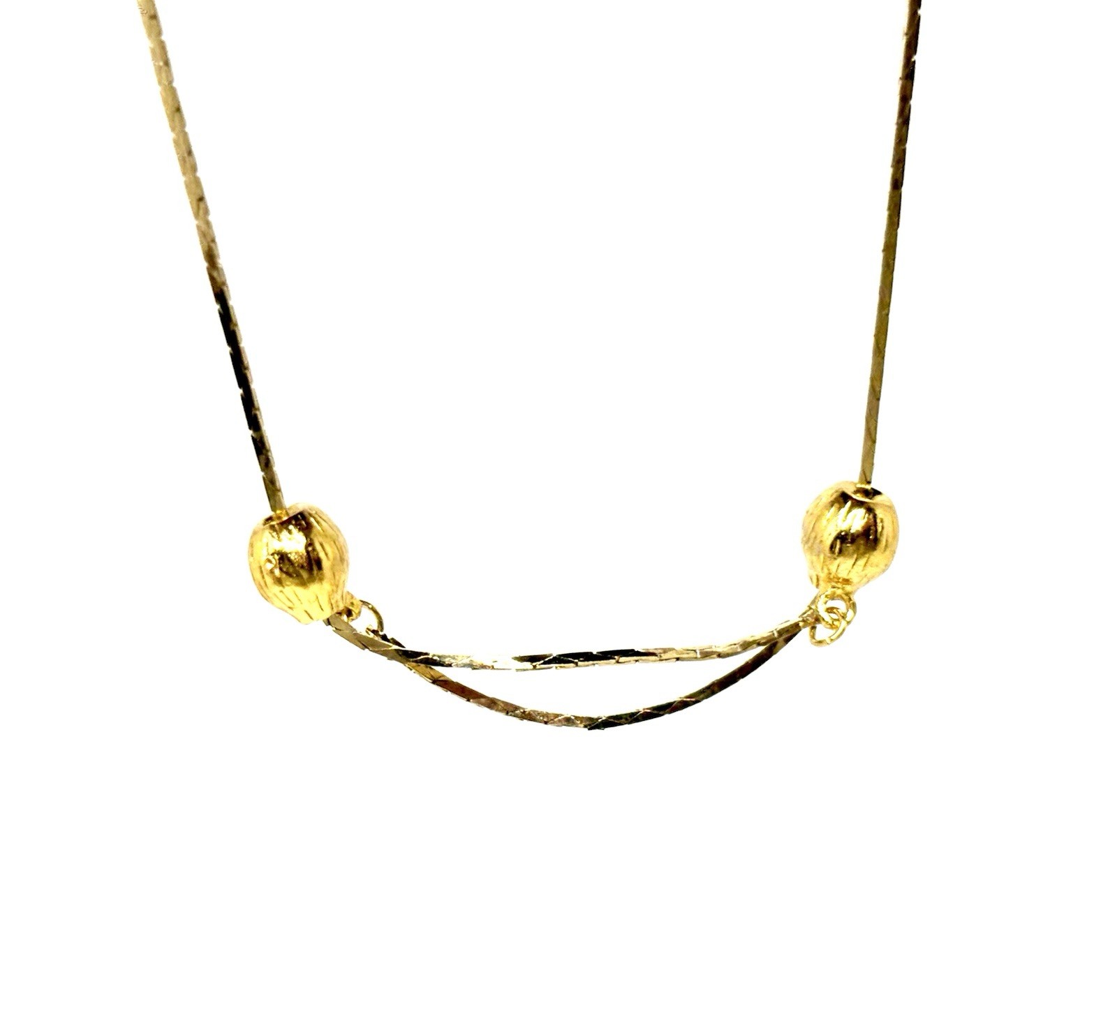 Vintage Gold Tone Sliding Chains Adjustable Style 30” New Old Stock with Manual