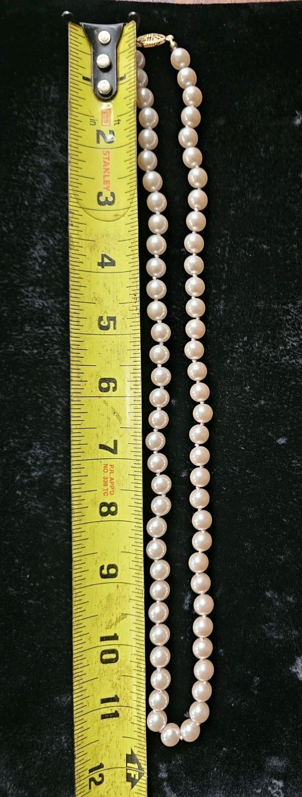 Vtg Sarah Cov Signed Knotted Faux Pearl Pink Necklace Fish Hook Clasp 8mm 22″
