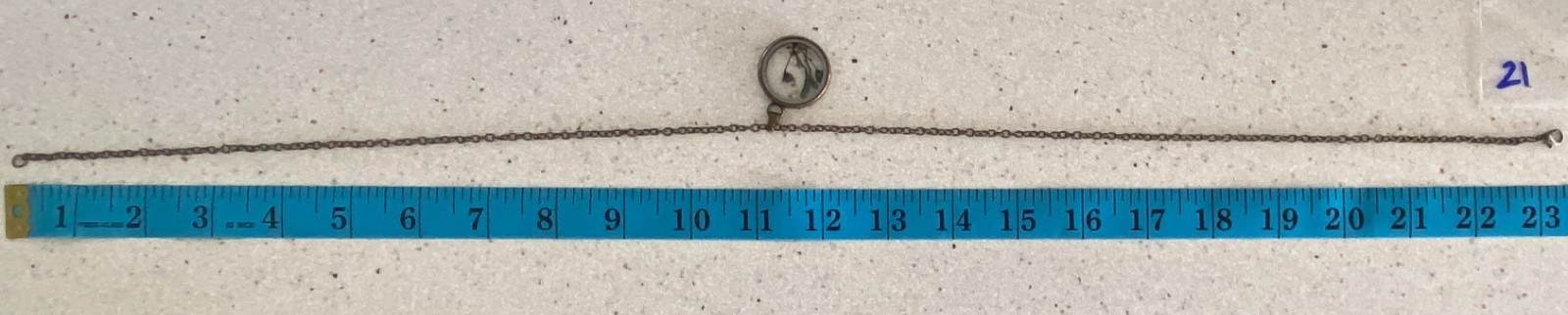 Vintage Bronze Tone Pressed Flower Pendant Necklace 23″
