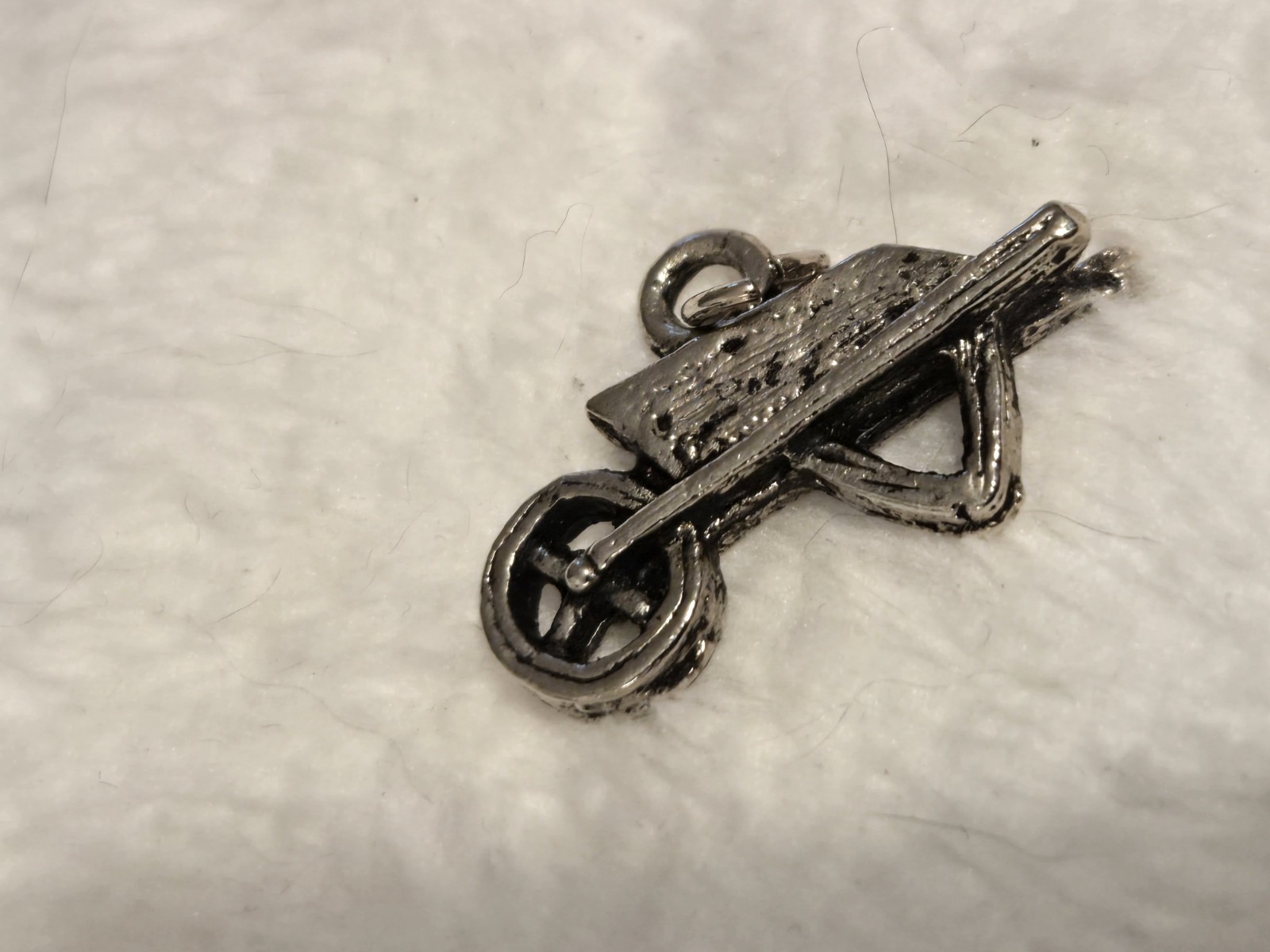 Lot of 4 Gardening Charms Silvertone Watering Can Bee Wheelbarrow Trowel