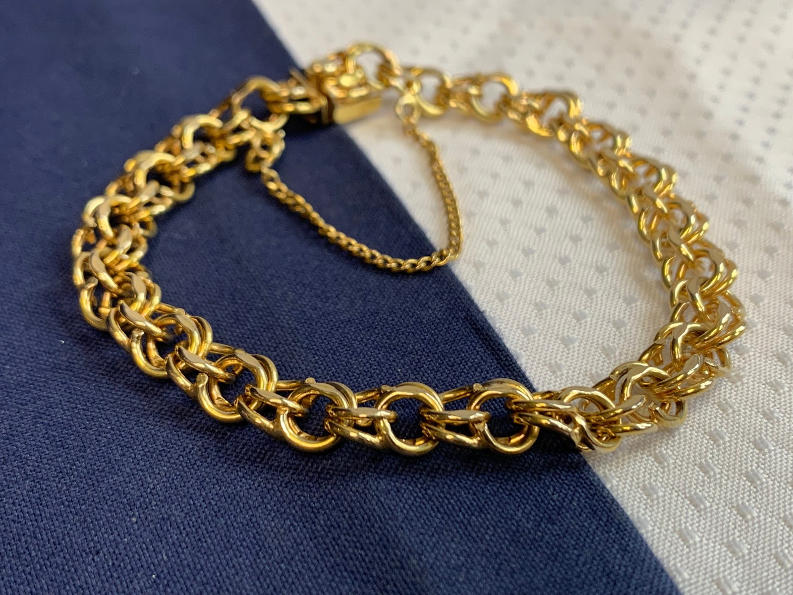 Vtg 1/20 12K Gold Filled BA Ballou Co Charm Bracelet 13.93g Jewelry 7.5″ Chain