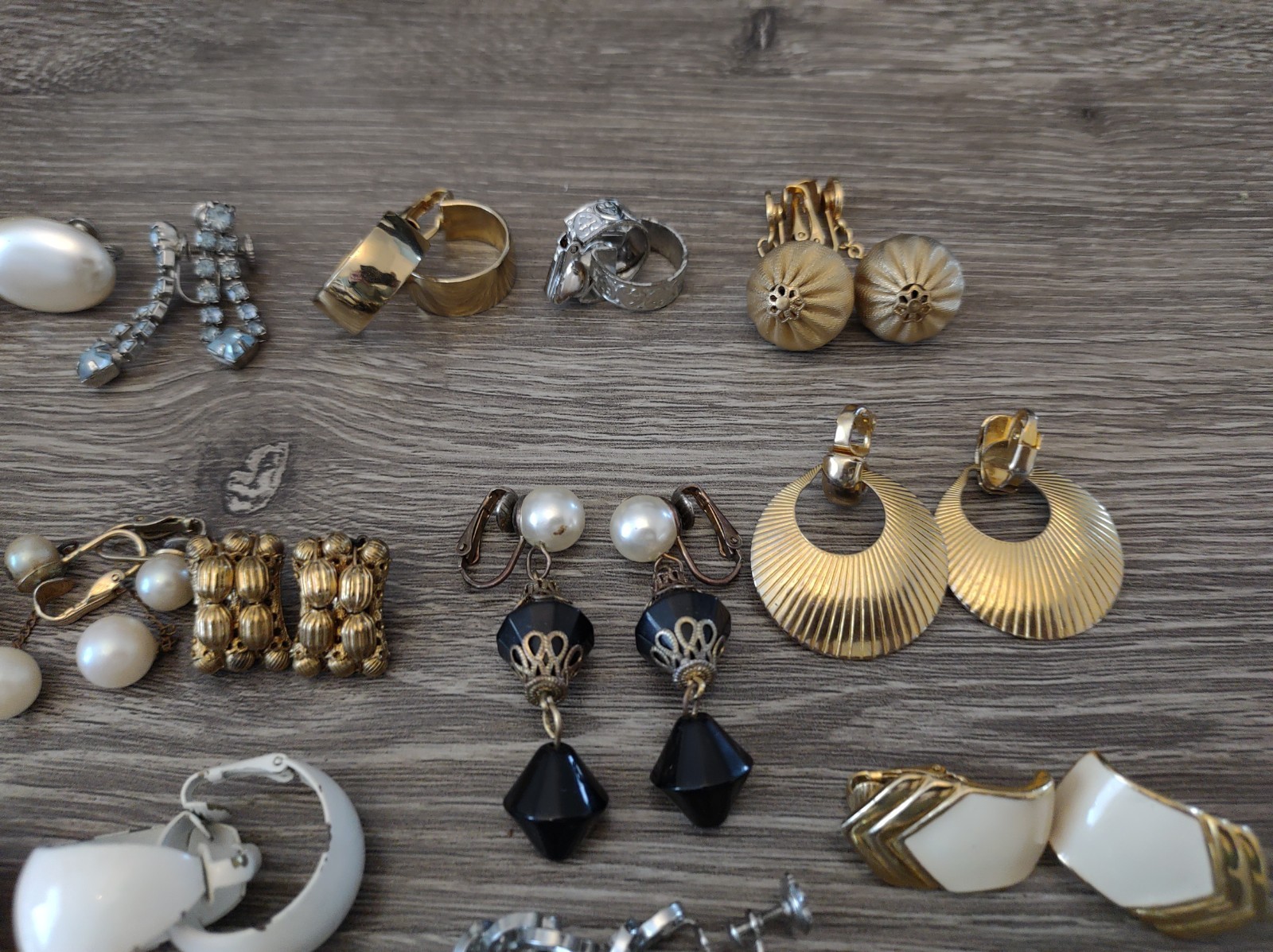 Estate Mixed Lot Costume Jewelry Earrings 77pr Clip On Screwback