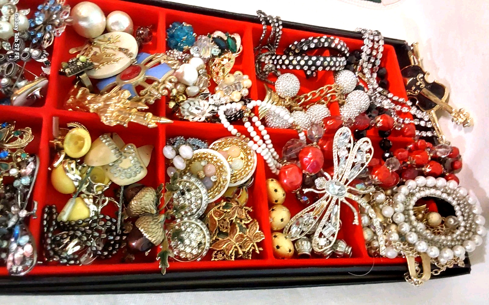 Vintage Rhinestone Necklace Brooch Earring Unique Mix Few Signed Repair Lot
