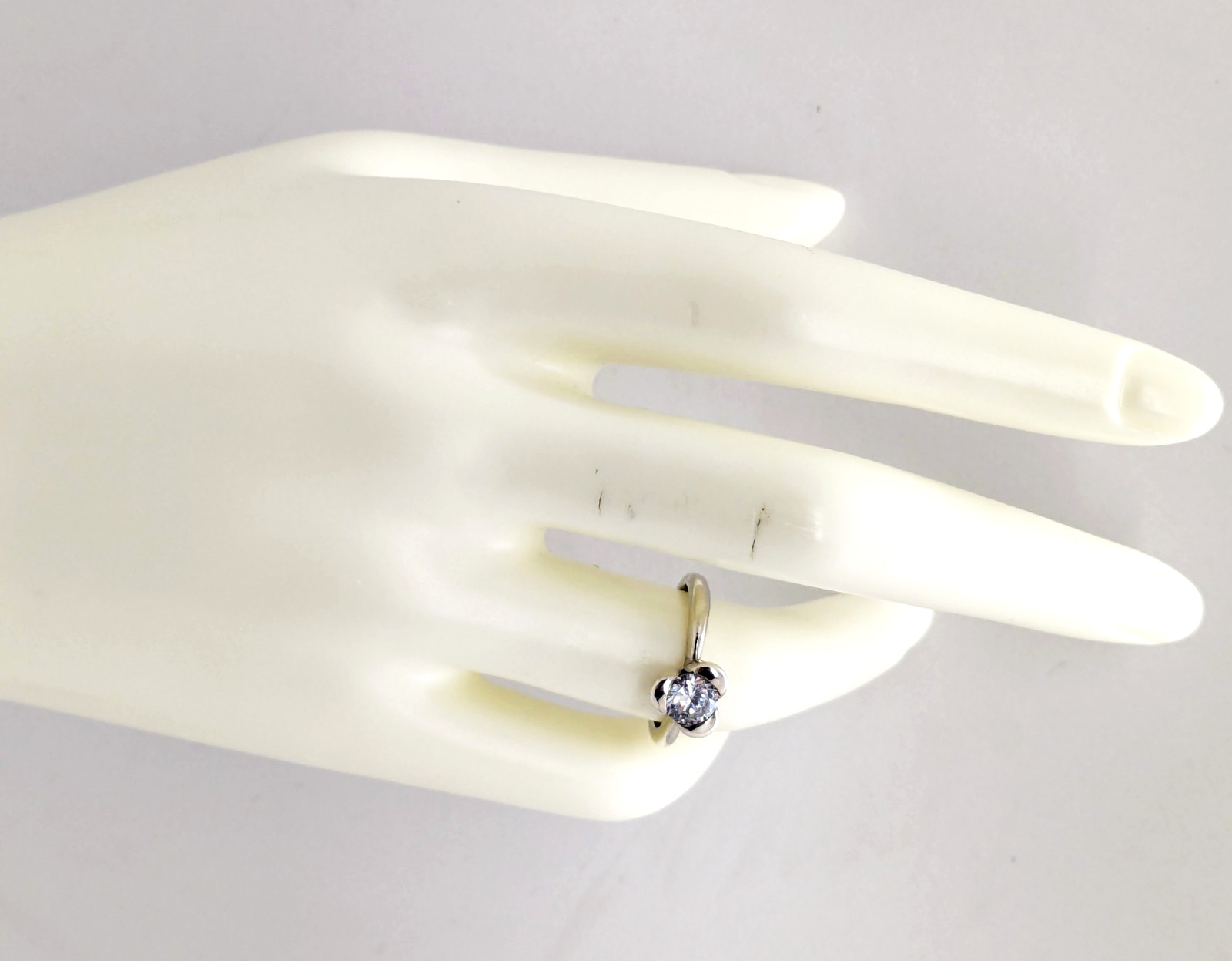 Vintage Elegant RING Silver 925 with Bright Stone -size: 6.5US (16.7mm)| UA #126