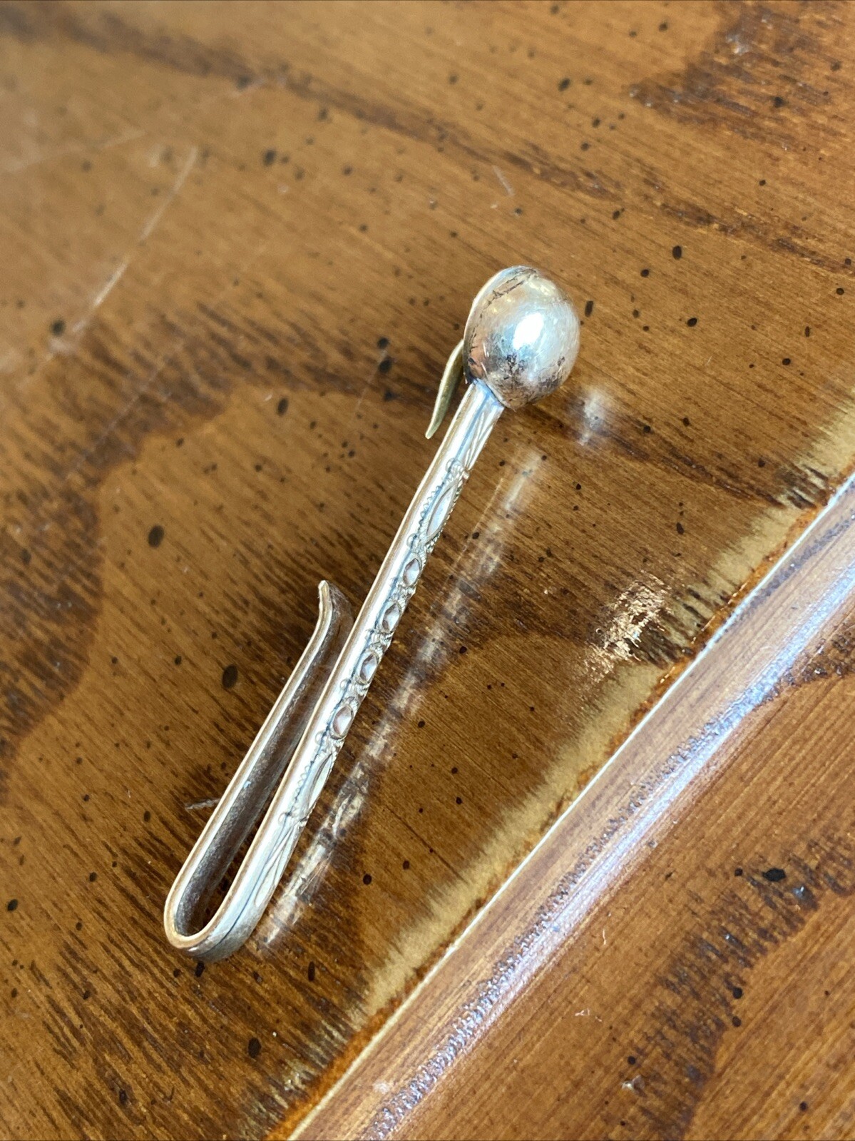 Antique Gold Plate pat’d oct 4th 1887 Bar Clip Hook Slide Clasp Pocket Shirt Tie