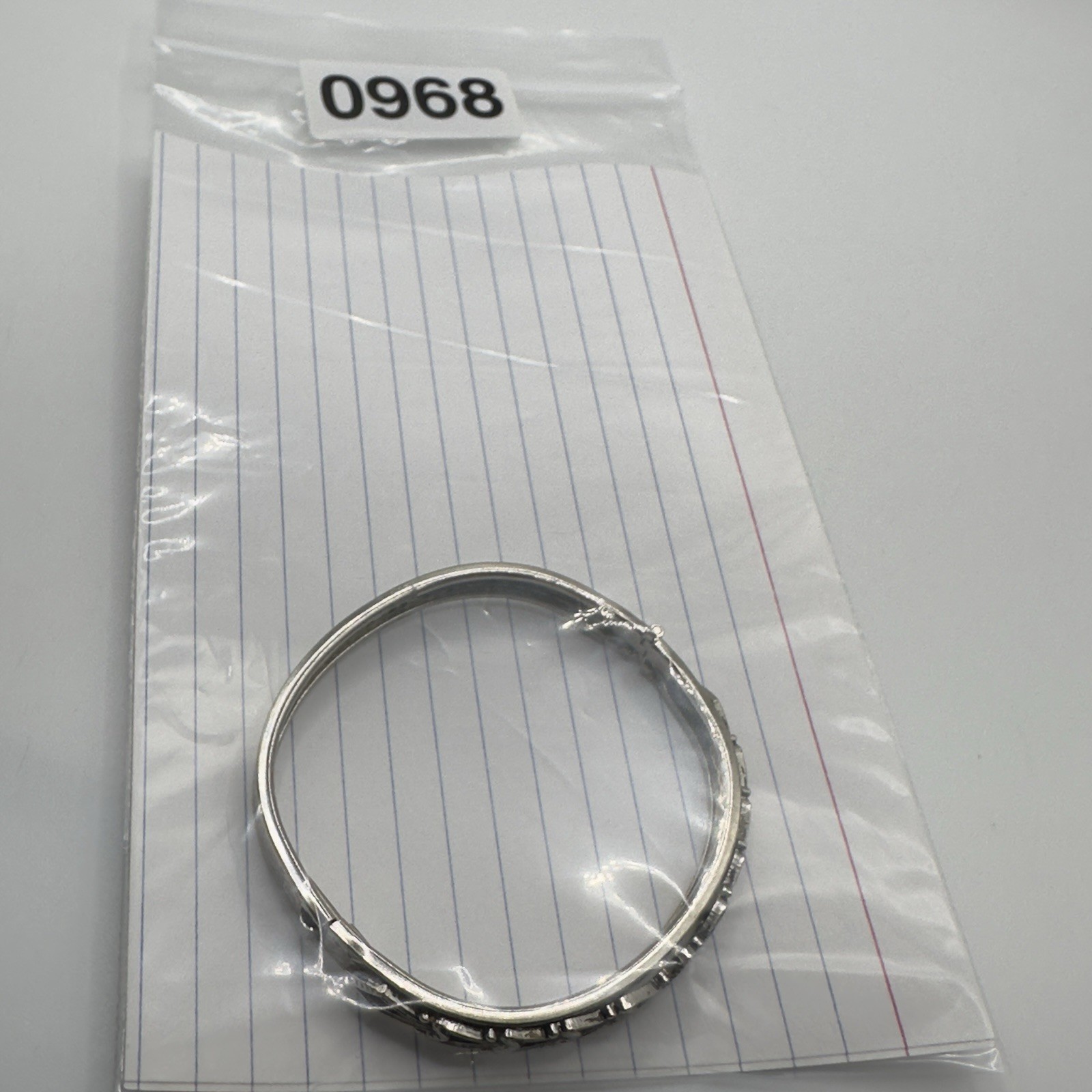 Vintage Hinged Bracelet Bangle Repousse Silver Tone 6.5″