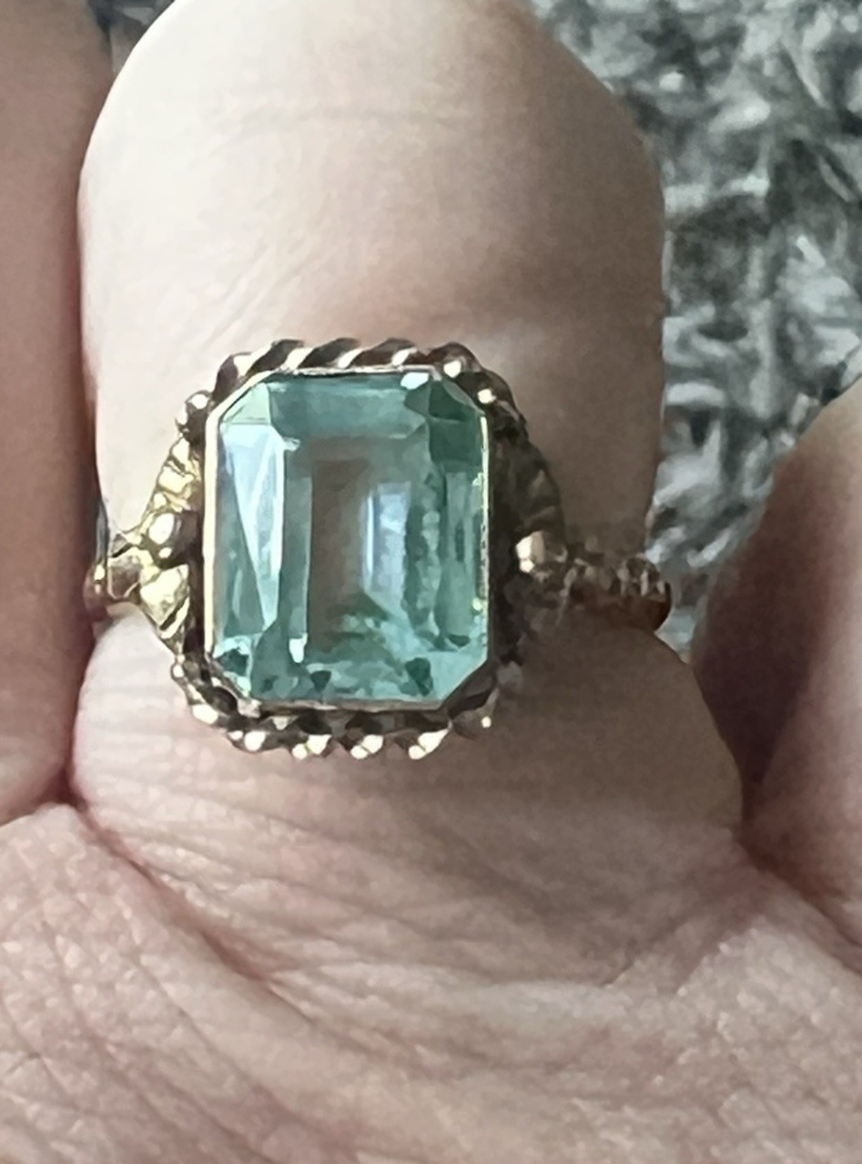 Vintage 10K Gold Blue Stone BDA Budlong Docherty and Armstrong Ring
