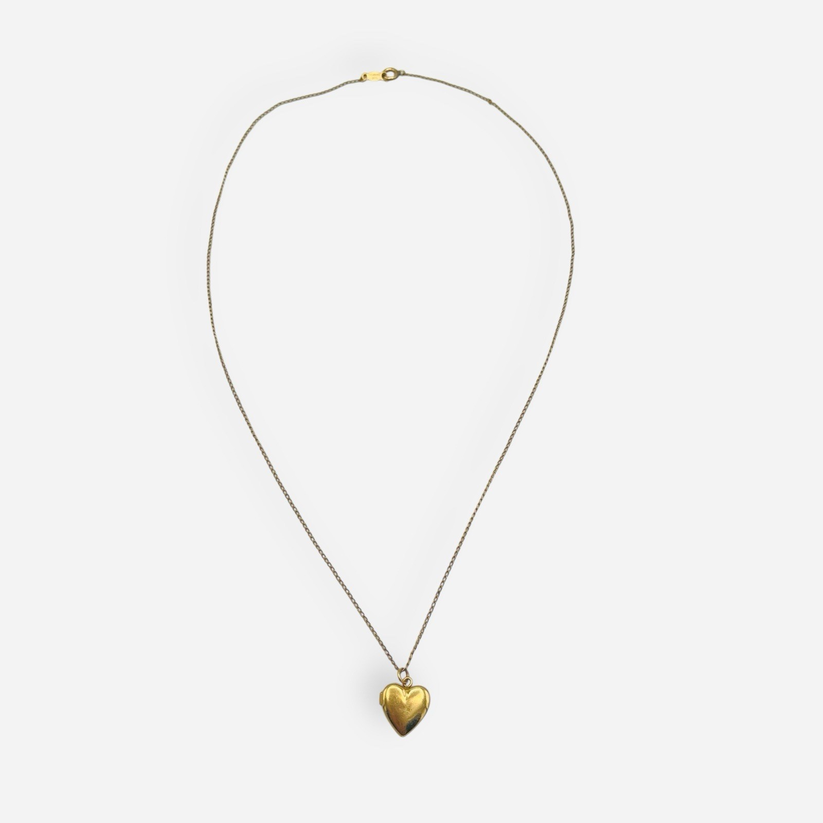 Vintage BAB Heart Locket Pendant Necklace 1/20 14Kt GF Chain Gold Filled Photo