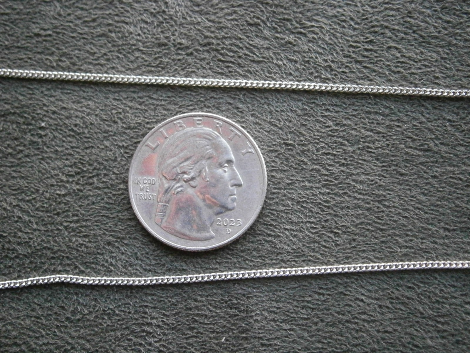 Flat Curb Chain Vintage Sterling Silver Necklace 16.5″ ~ 2.3g