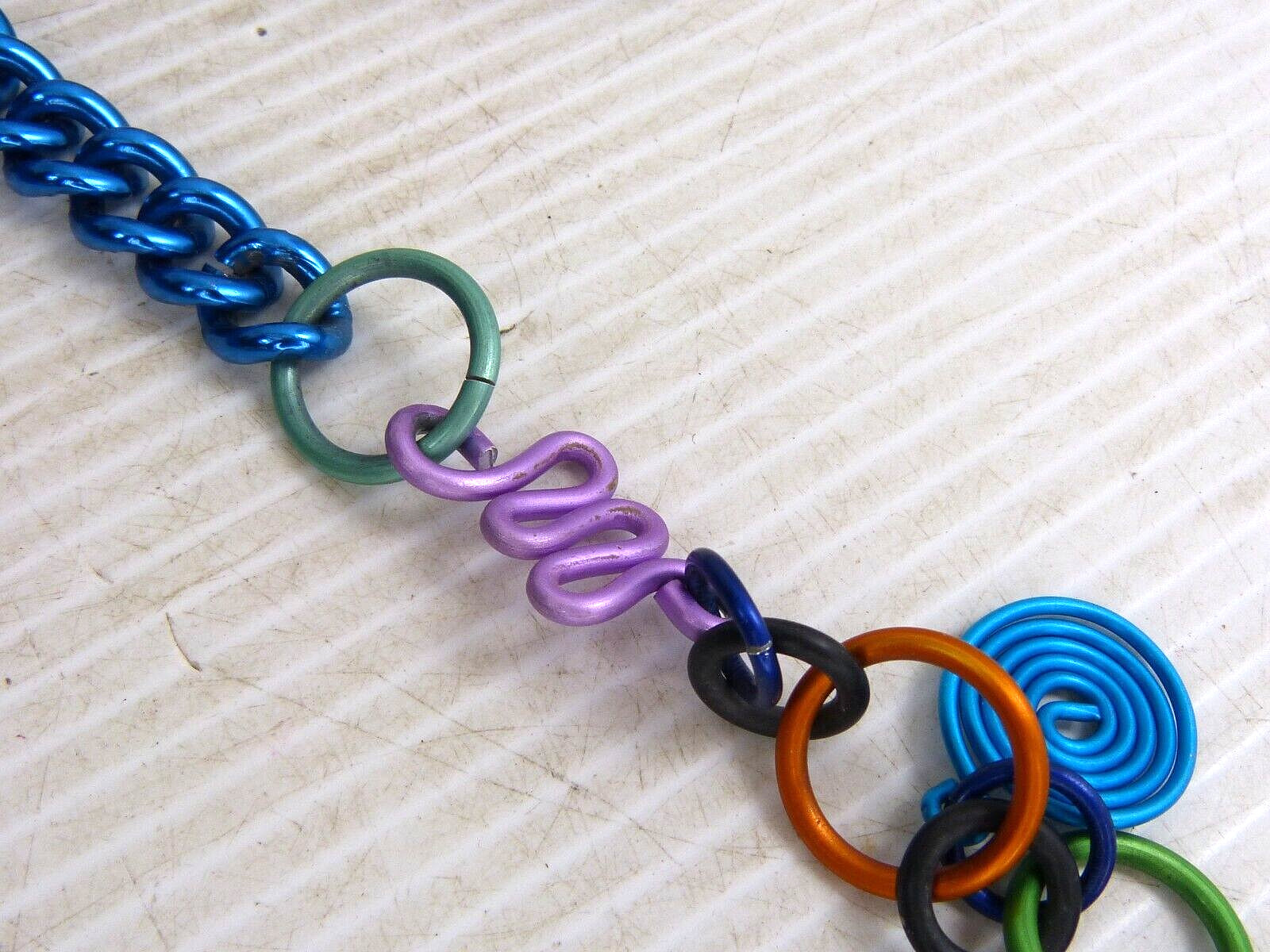 Vintage Multi Color Anodized Aluminum Necklace Estate Find ! Spada ??