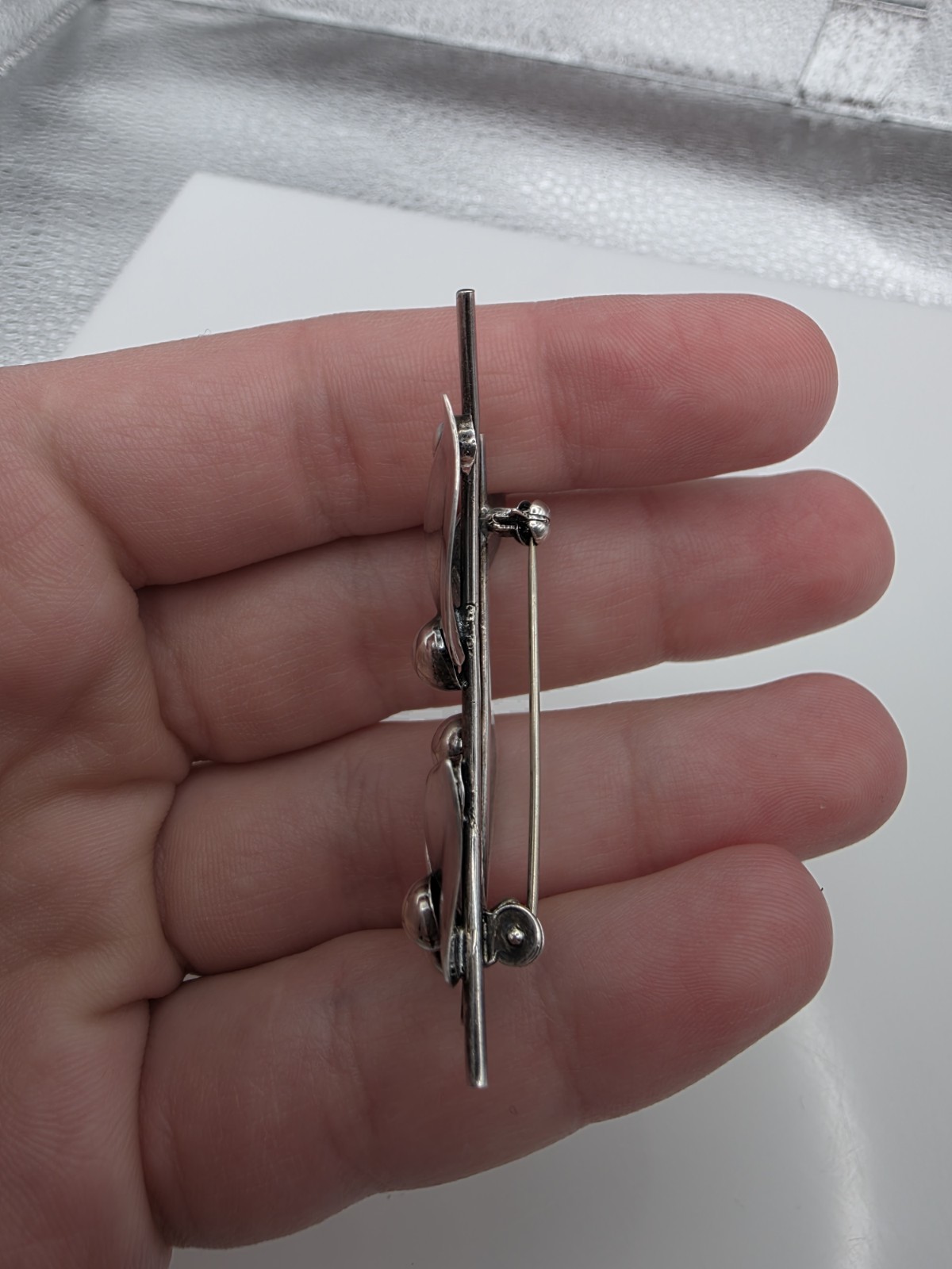 Vintage N.E. FROM Denmark Sterling Silver 925 Leaves And Berries Pin / Brooch