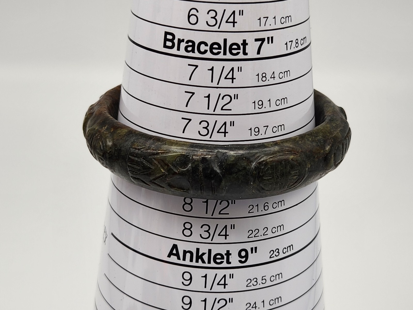 Vintage Natural Dark Green Jade Jadeite 17mm Bangle Bracelet