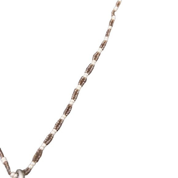 Coldwater Creek Beaded Chain Floral Engraved Locket Pendant Necklace 20-22 in