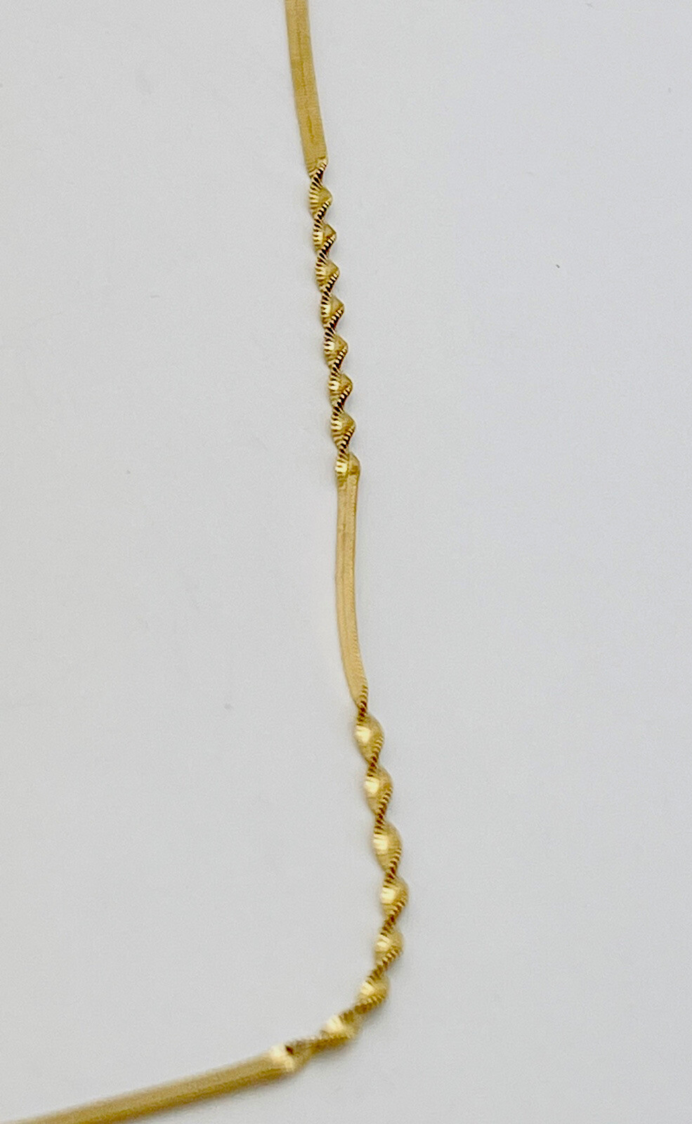 DaneCraft 24KT Gold Over 925 Sterling Silver Twist Herringbone Necklace 18”