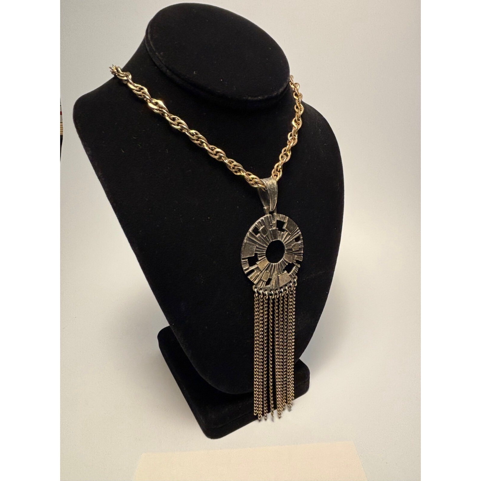 Vintage Pendant Necklace Sarah Coventry Brutalist Futuristic Sci Fi Look