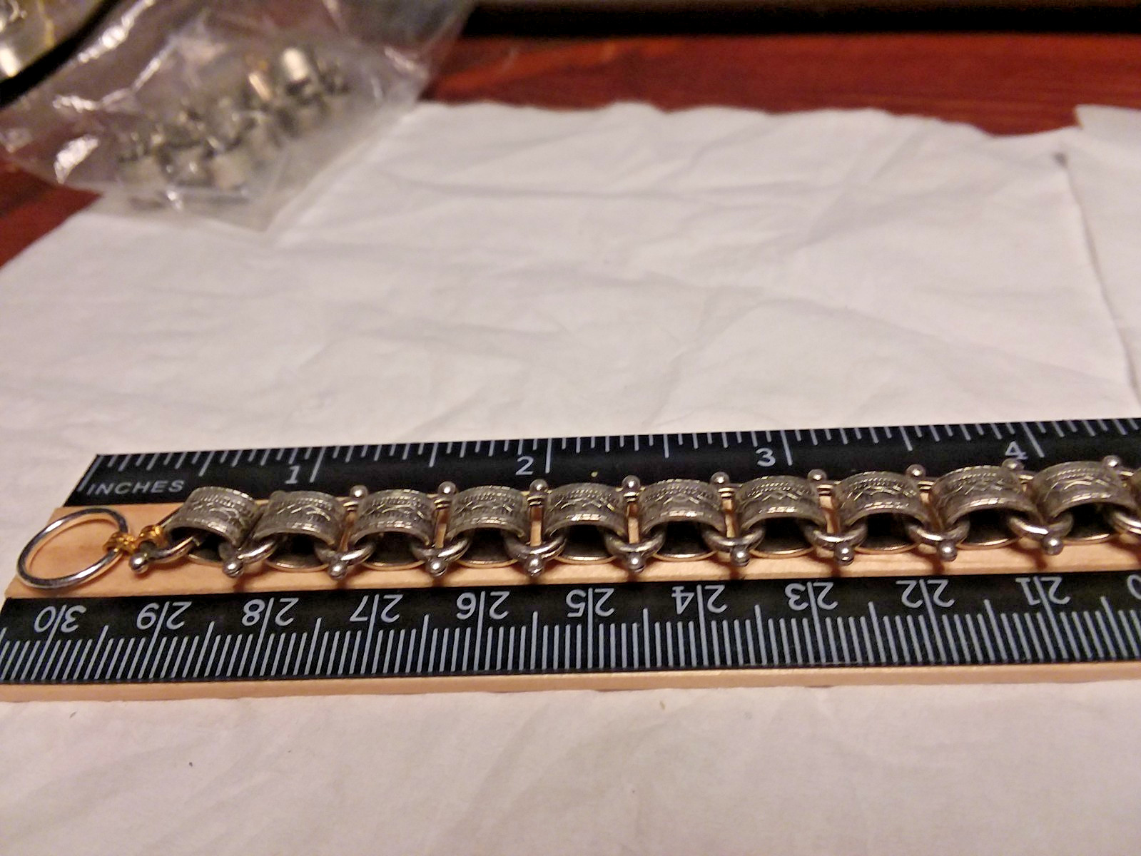 7.5″ Silver Tone Victorian Revival Bookchain Bracelet 03-01-2026