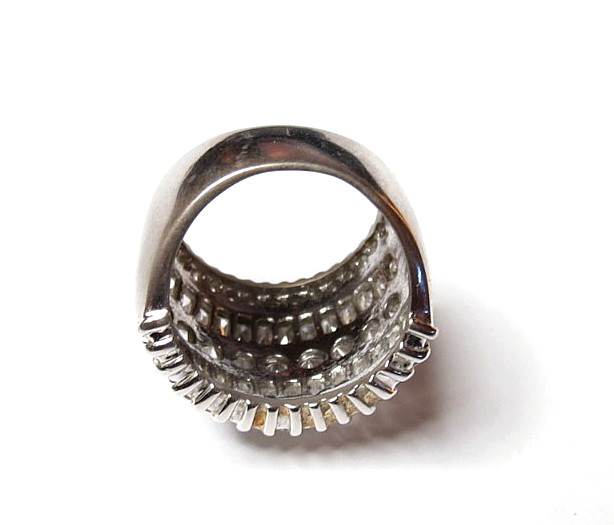 VINTAGE WOMENS W/ STONES 925 STERLING SILVER RP RING SIZE 7 & TOP 18MM WIDE
