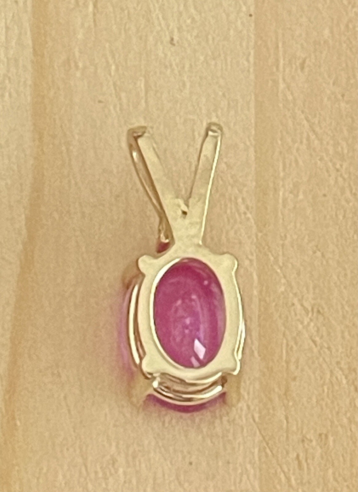 14k Yellow Pink Sapphire & Diamond Pendant (X37)