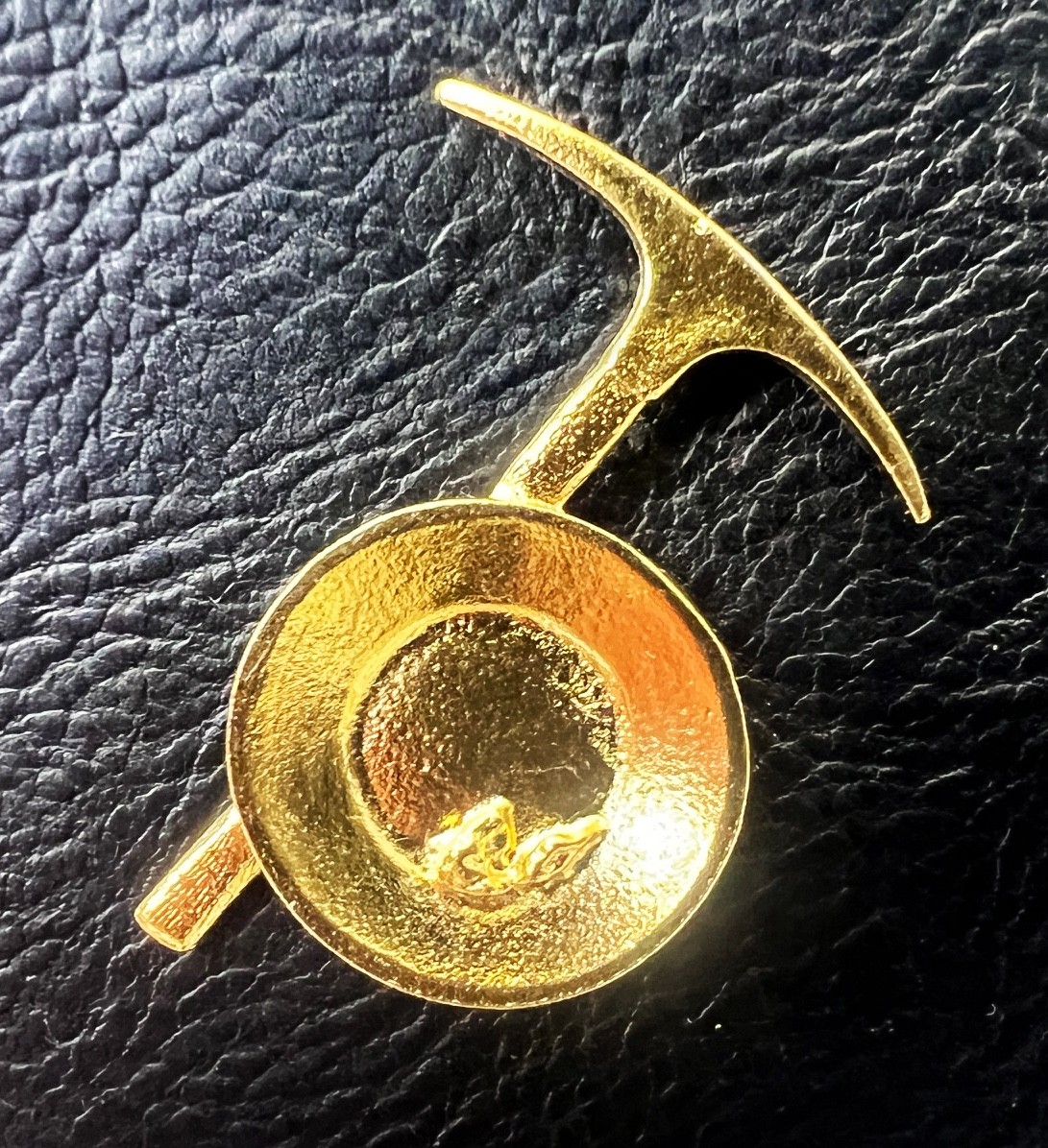 Pick and Gold Pan 24K Gold Plated Metal Lapel Pin