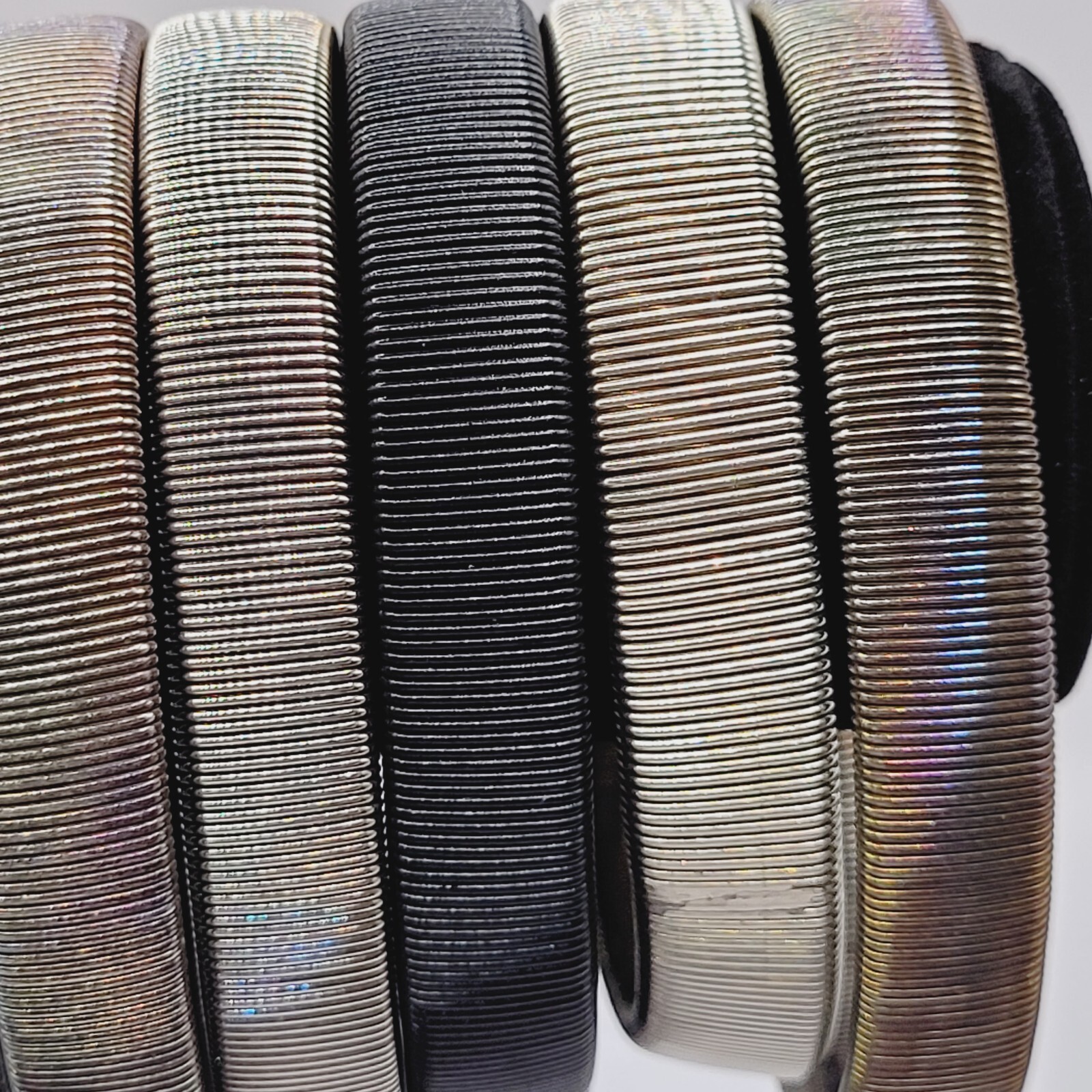 8 Slinky Stretch Coil Shirt Garter Band Style Vintage Bracelet Costume Jewelry