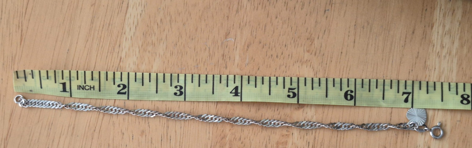 Vintage Sterling Silver 925 Twisted Chain Bracelet with fan charm 7.5″ 3.3g