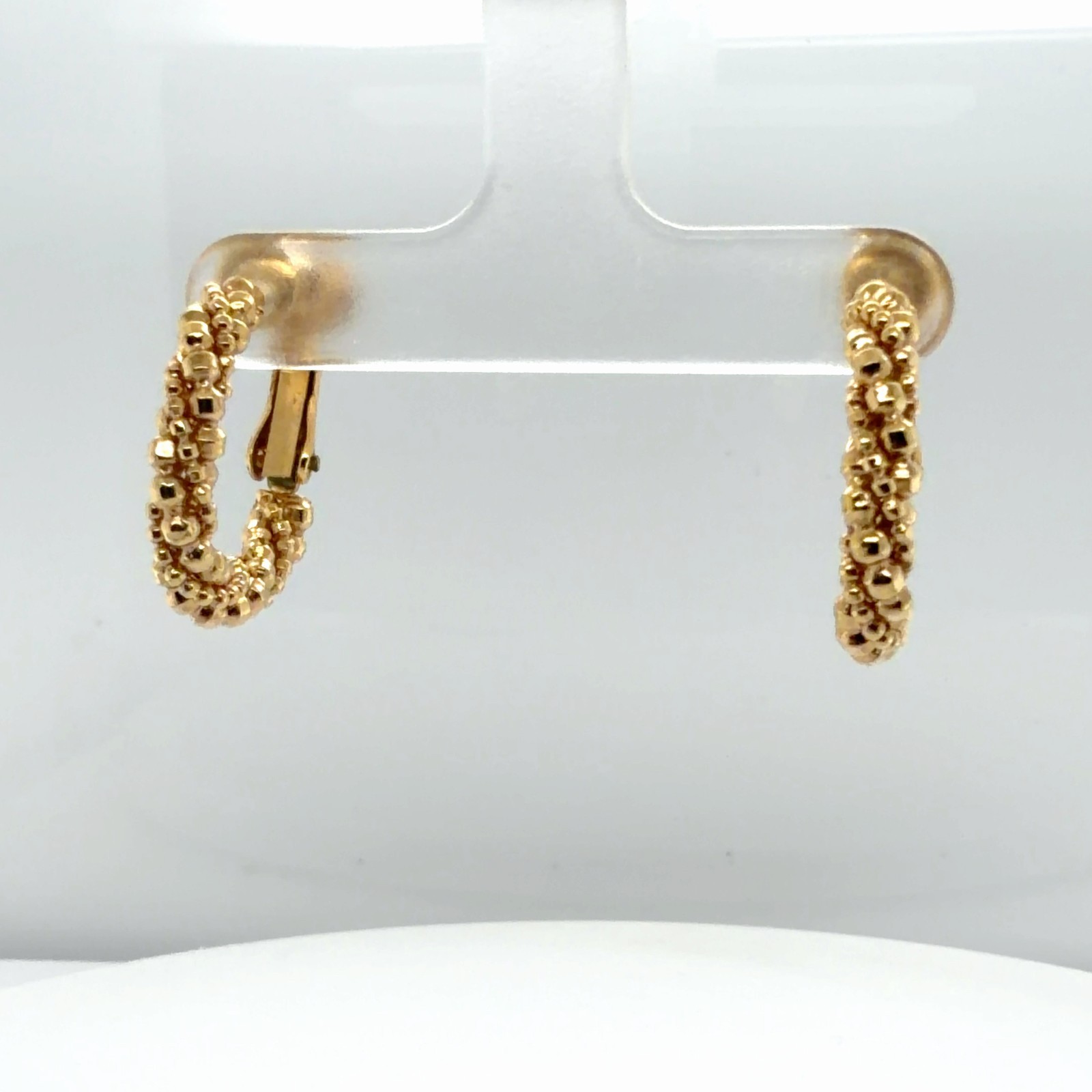 Vintage Napier Woven Rope Adjustable Clip on Gold Tone Earrings