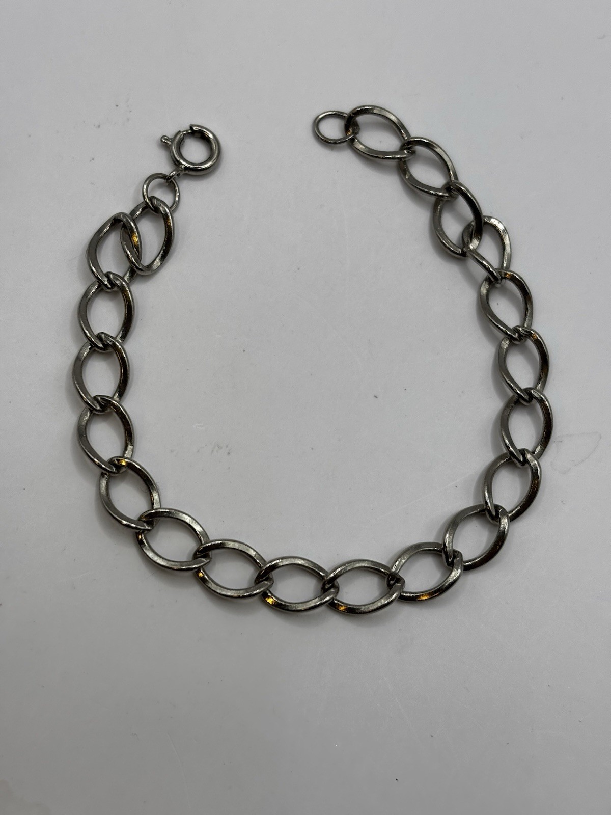 Vintage Oval Link Starter Charm Bracelet – 925 Silver 7 inches 7 grams