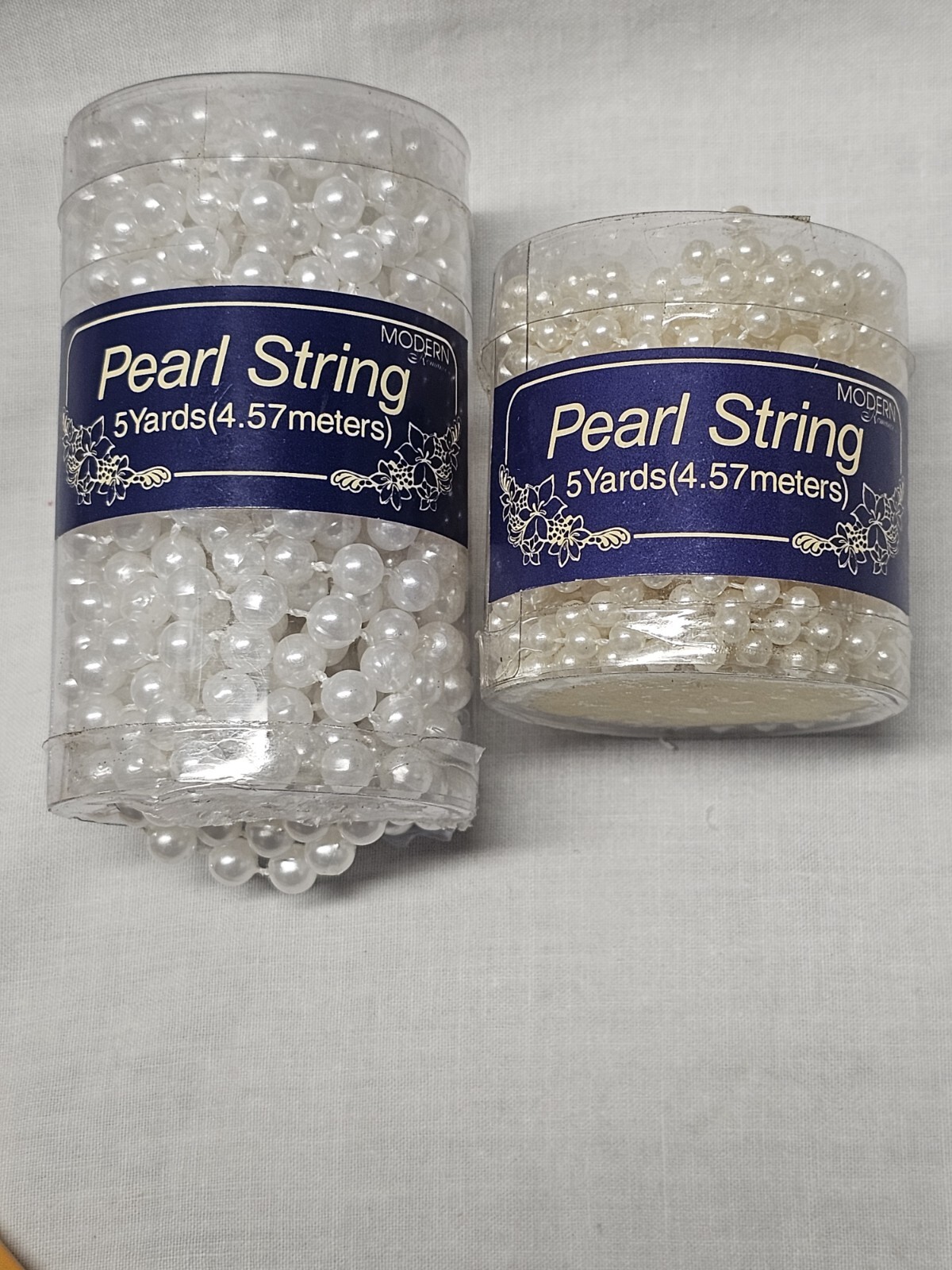 Vintage Jewelry Making Set Pearl String Kit Small-Large Metal Beads Silver Heart