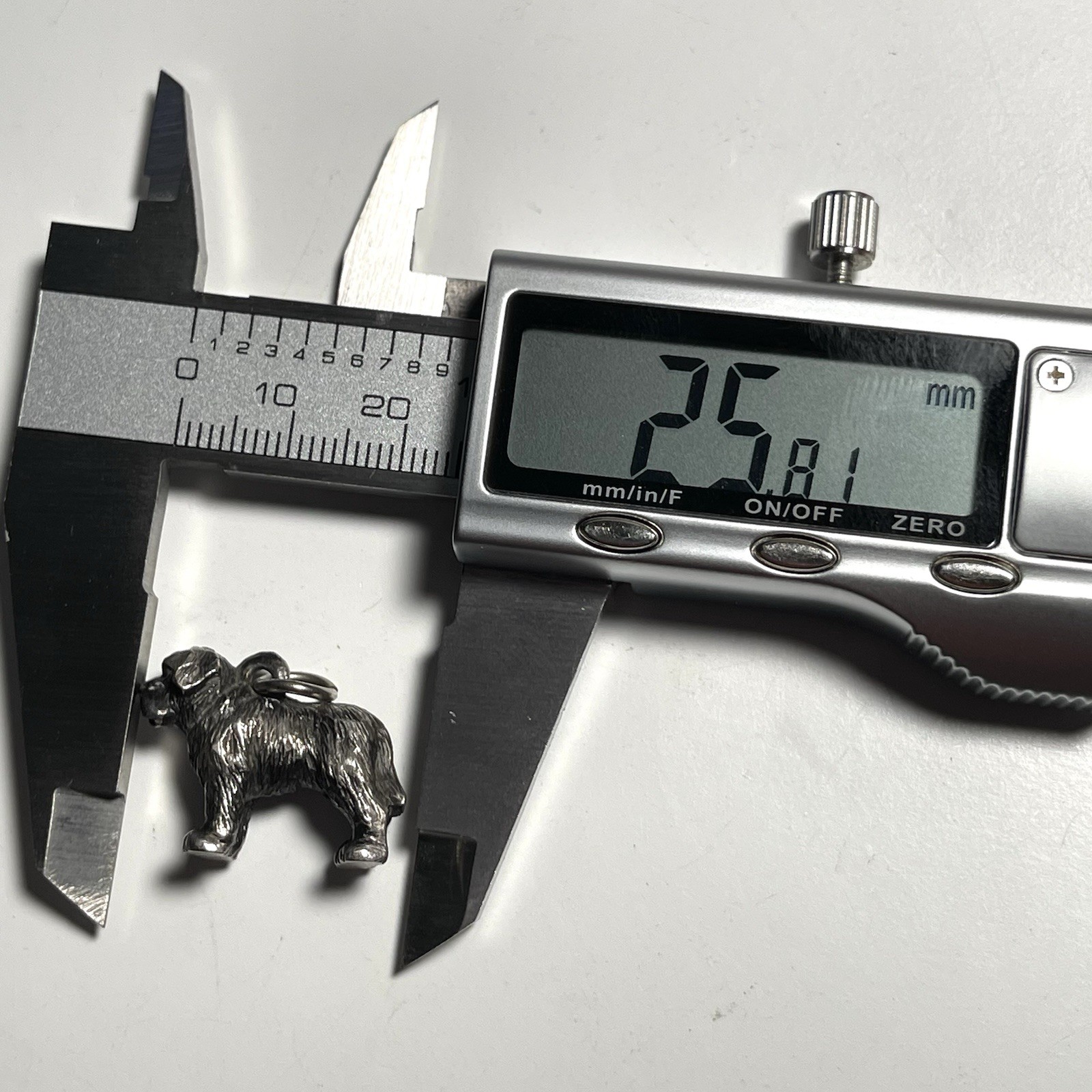 Pewter Bearded Collie Dog Charm Or Pendant 25MM Length Vintage – P76
