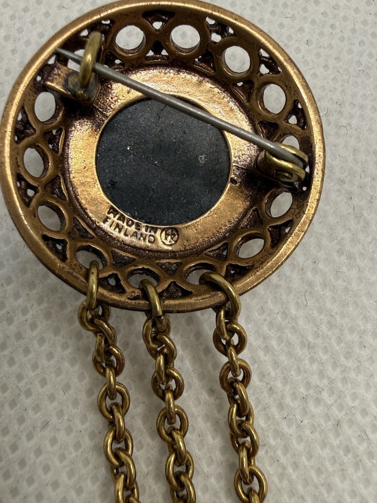 Vintage Kalevala Koru – Finland – Sterling Silver Modernist Circle Brooch / Pin