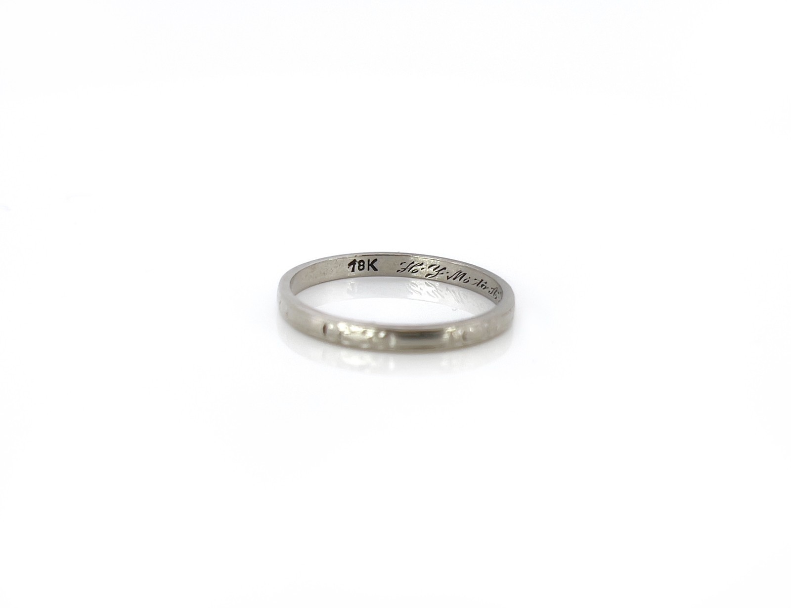 Art Deco Floral Eternity Ring, H.Y.M. to A.N.W 3/11/34, Size 5.75