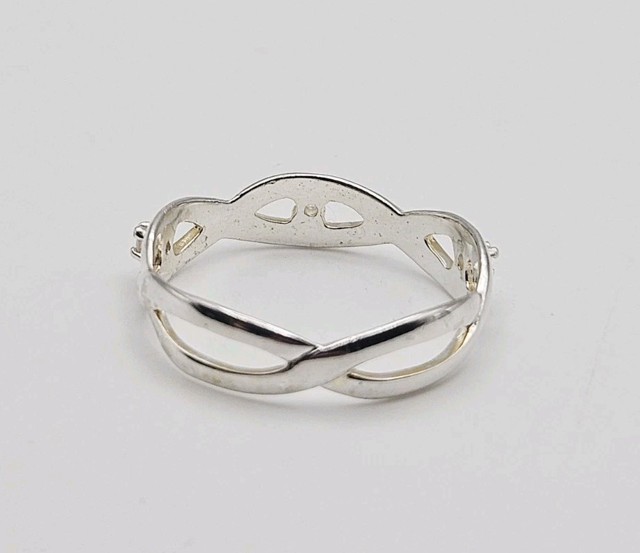 Charles Winston CW Sterling Silver CZ Looped Band Ring Size 8.5