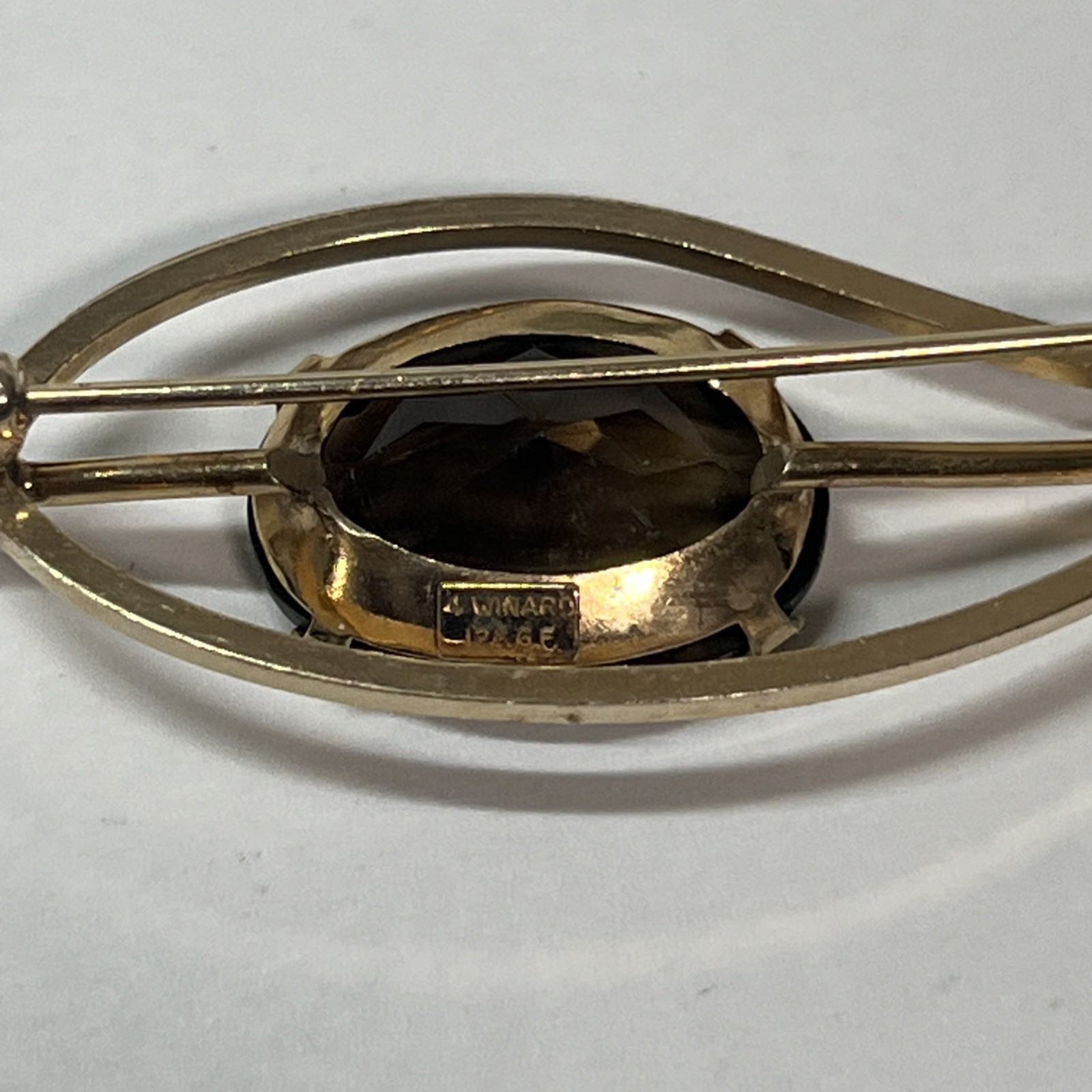 VIntage Jewelry 4 WINARD Faceted Smokey Topaz Leaf Brooch 12KT Gold Filled