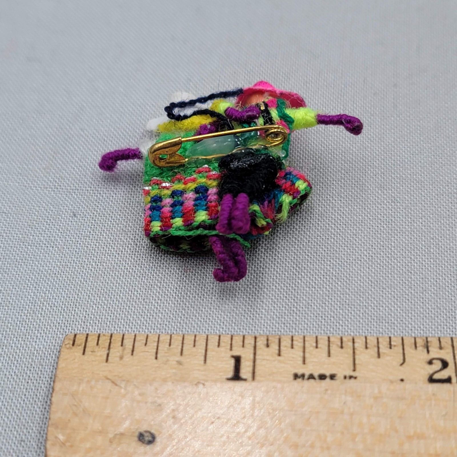 Vintage Guatemalan Worry Doll Pin Brooch 1.25″