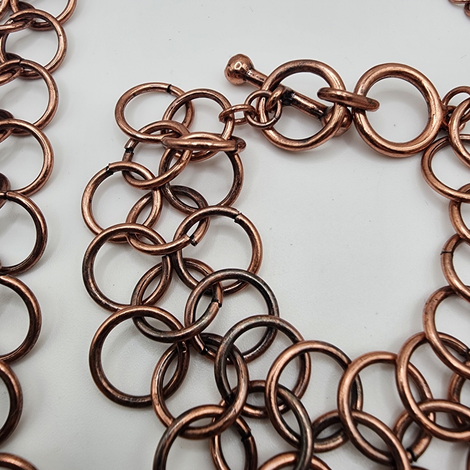 Set Of 3 Vintage Interlocking Circles Gold Copper Tone Necklace/Bracelet/Earring