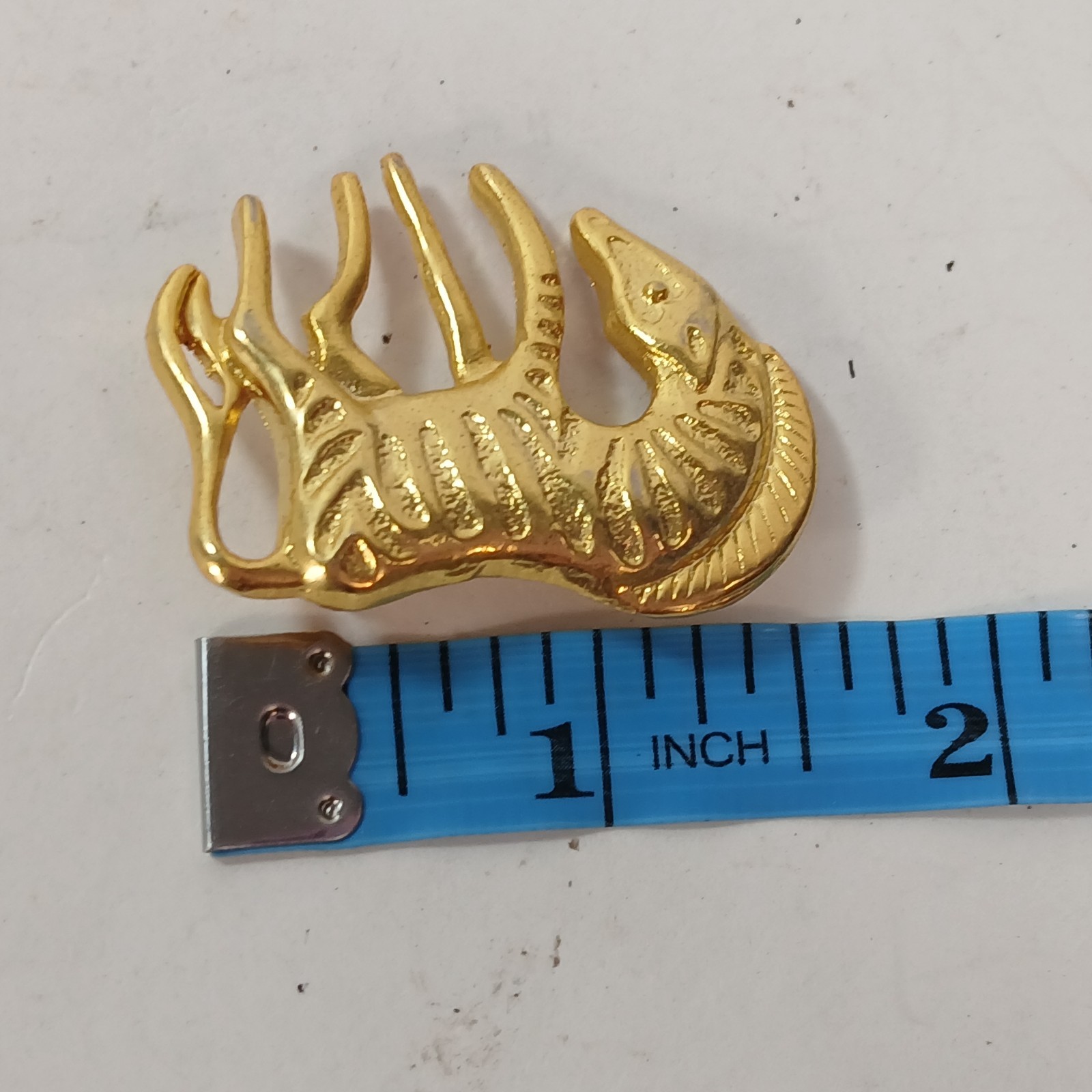 Vintage Brooch Pin Gold Tone Zebra Animal 2″