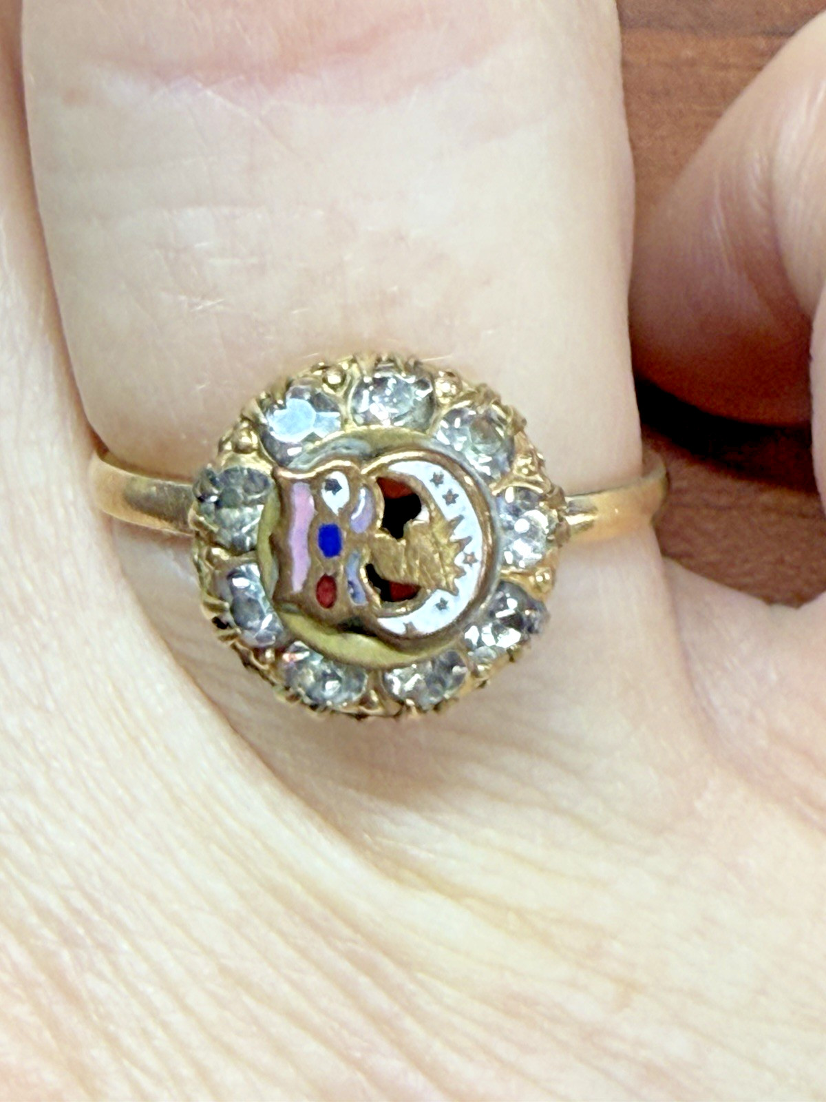 Victorian Gold-Filled Clark & Coombs Daughters of Rebekah Fraternal Ring Antique