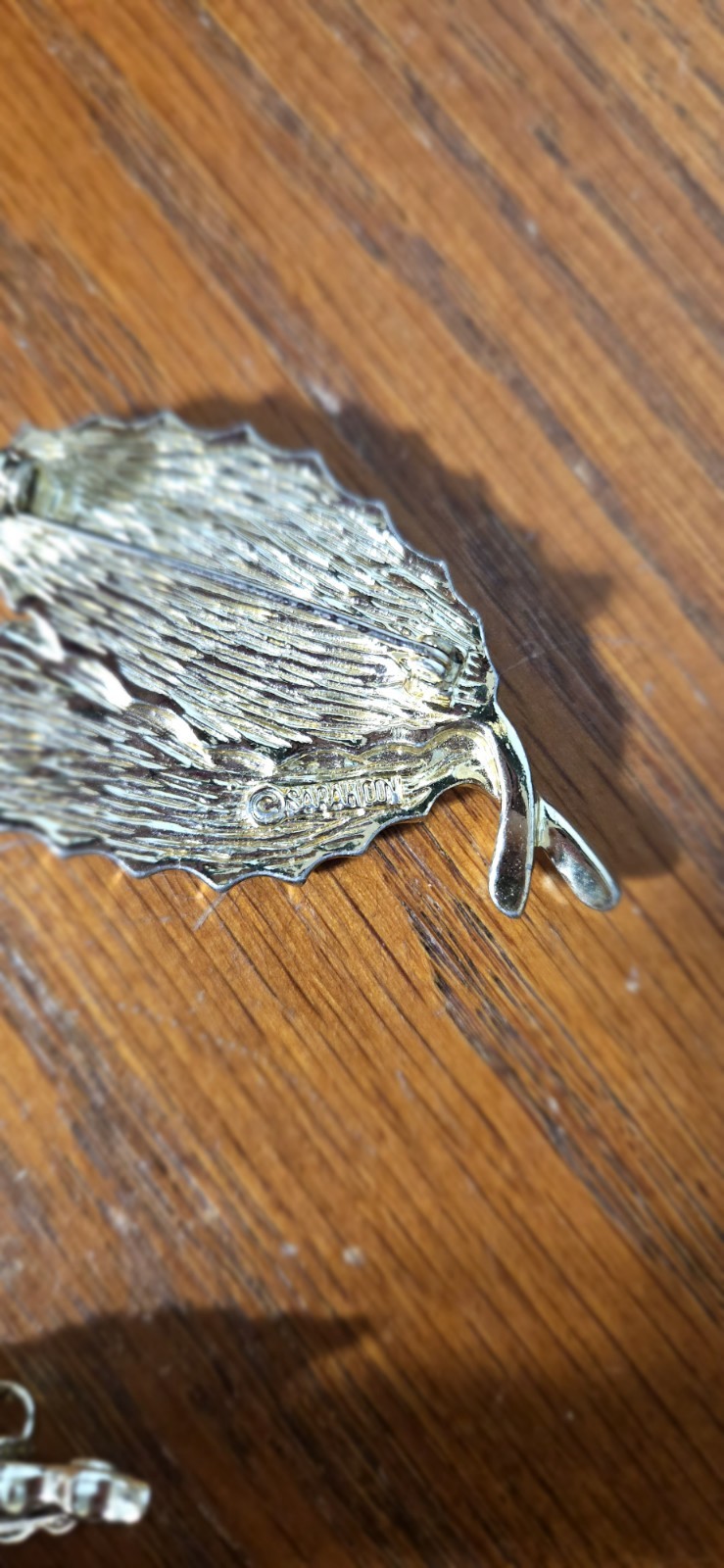 Sarah Coventry Signed Silver Tone Leaf Brooch Pin 3-Piece Set, No Stone