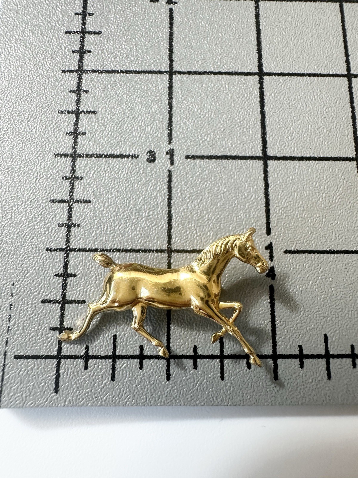 Vintage Running Horse Pin Brooch Gold Over Sterling Silver