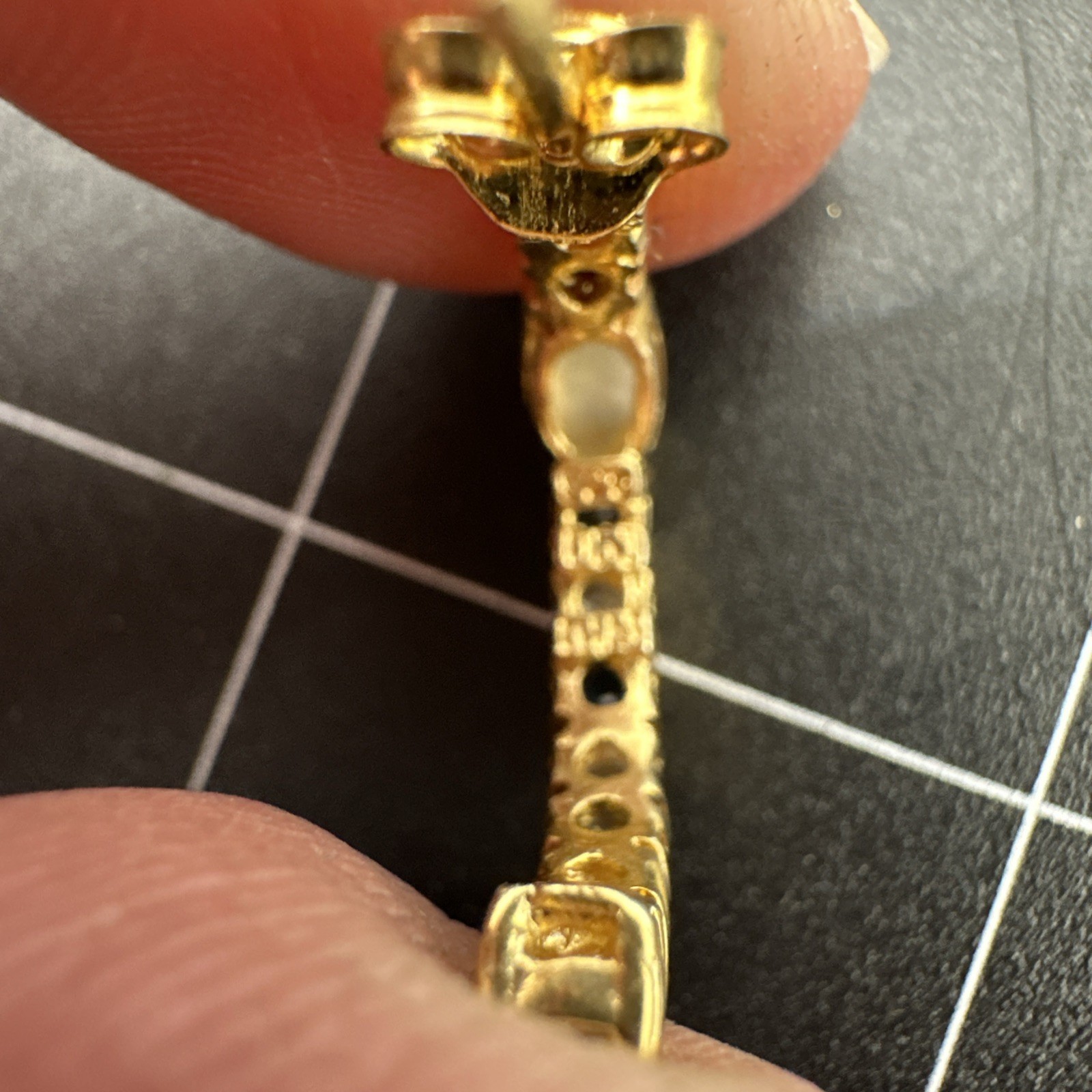 DBJ 925 Sterling Silver Gold Vermeil Blue CZ Opal Hoop Earring & Bracelet Set