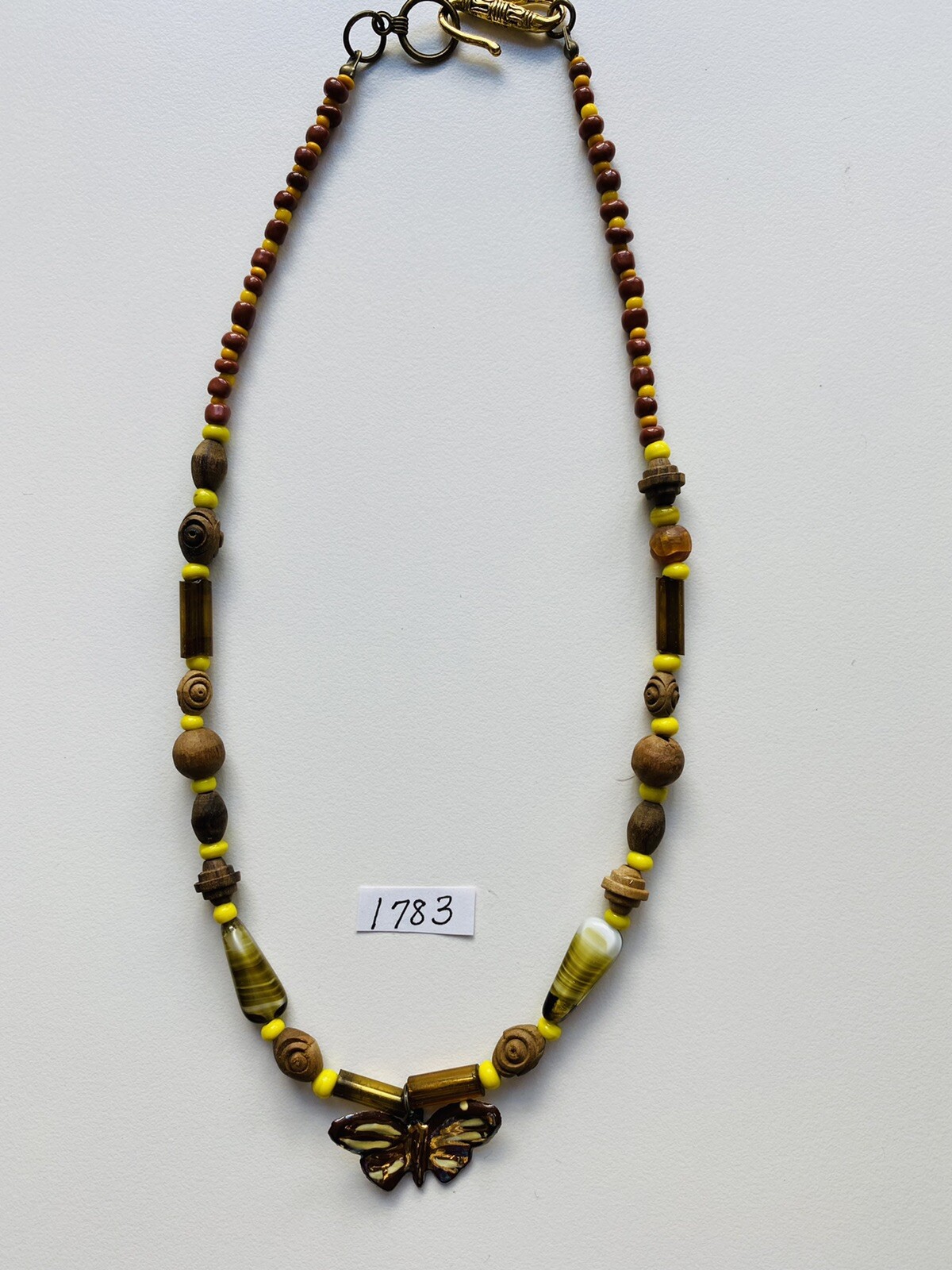 Vintage Butterfly Bead Necklace