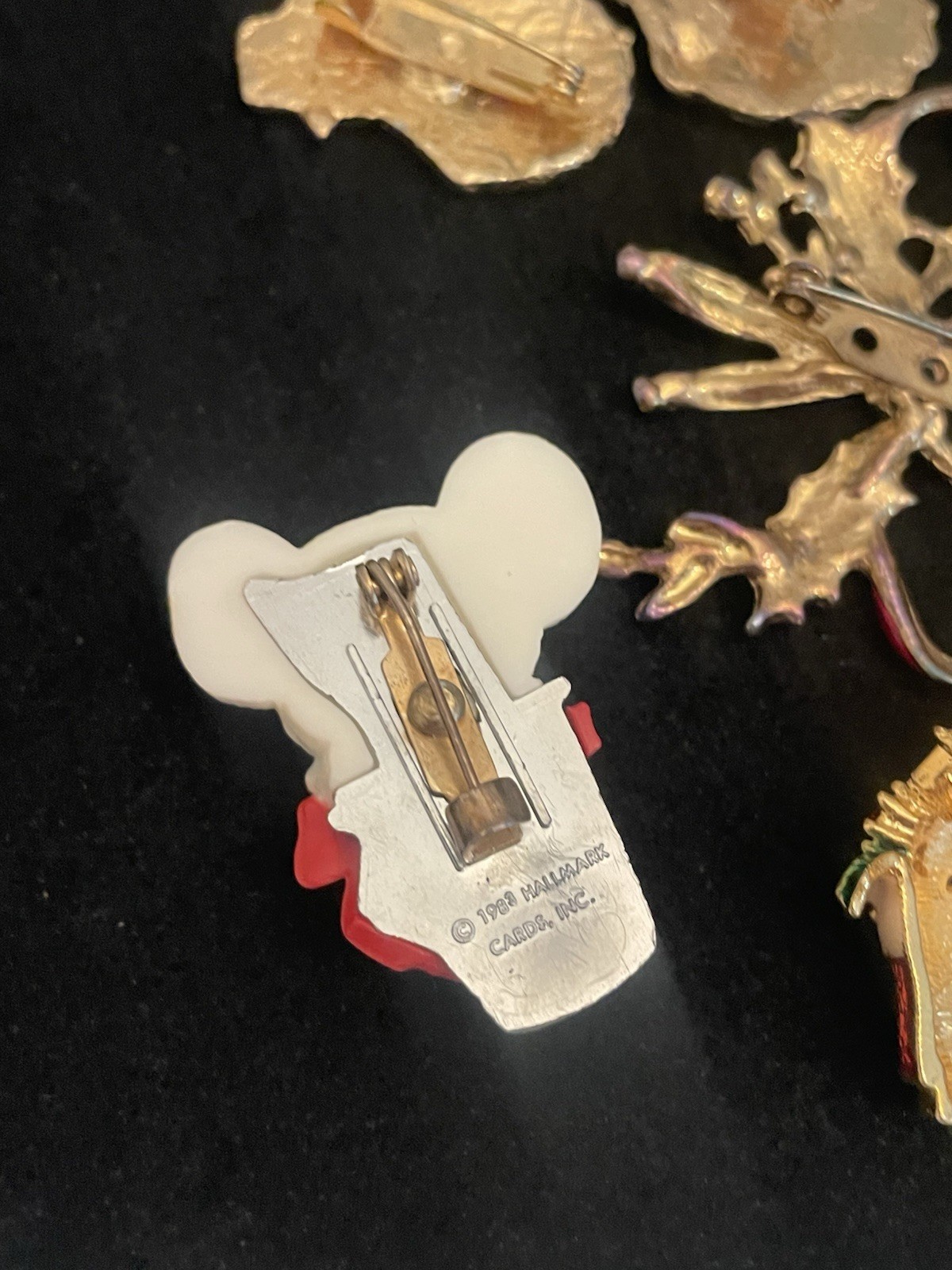 VTG Christmas Brooch Pin Lot ENAMEL RHINESTONE Santa Angel Cane Wise Men Noel
